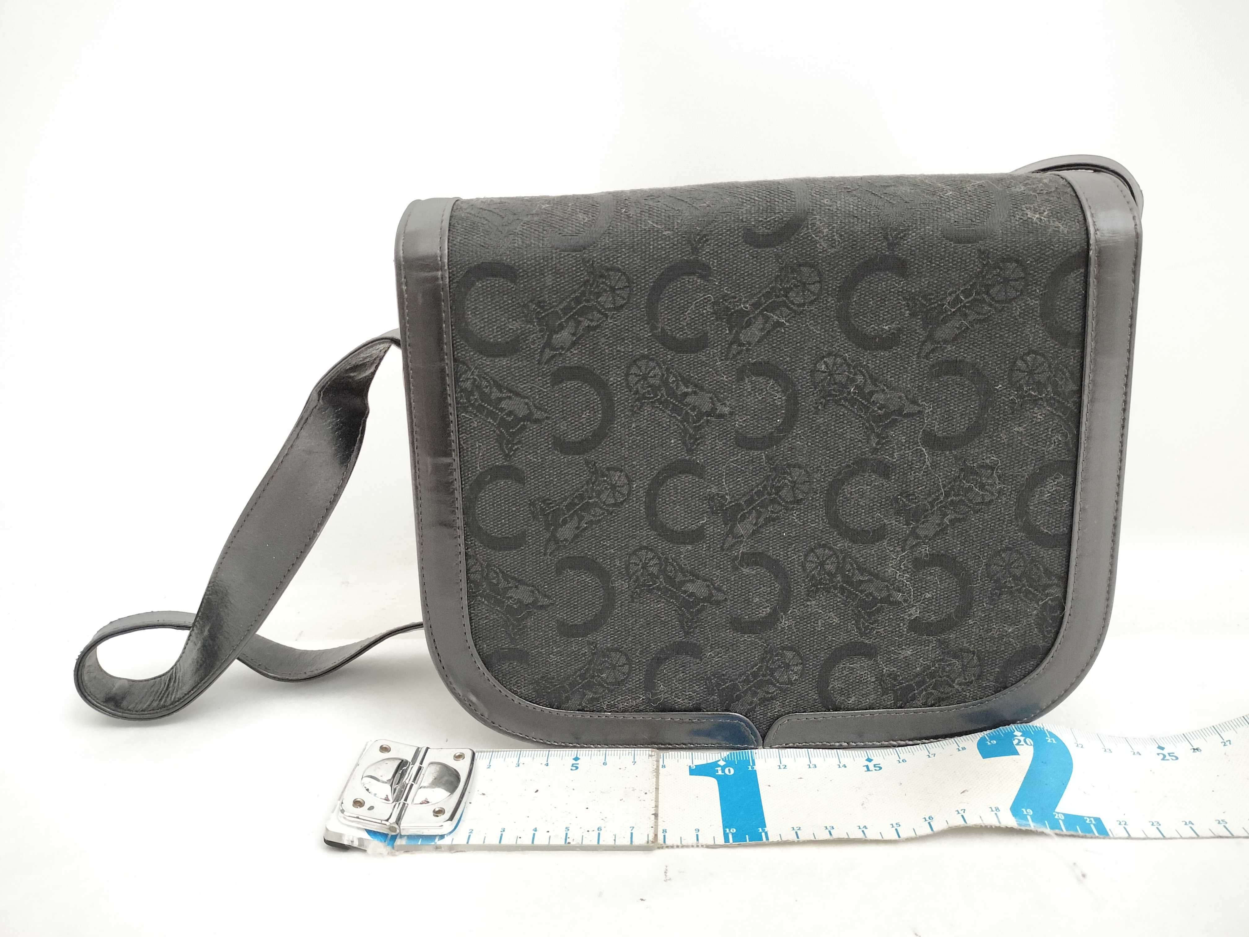 Vintage Big C Macadam Carriage Hardware Leather Shoulder Bag — view 2