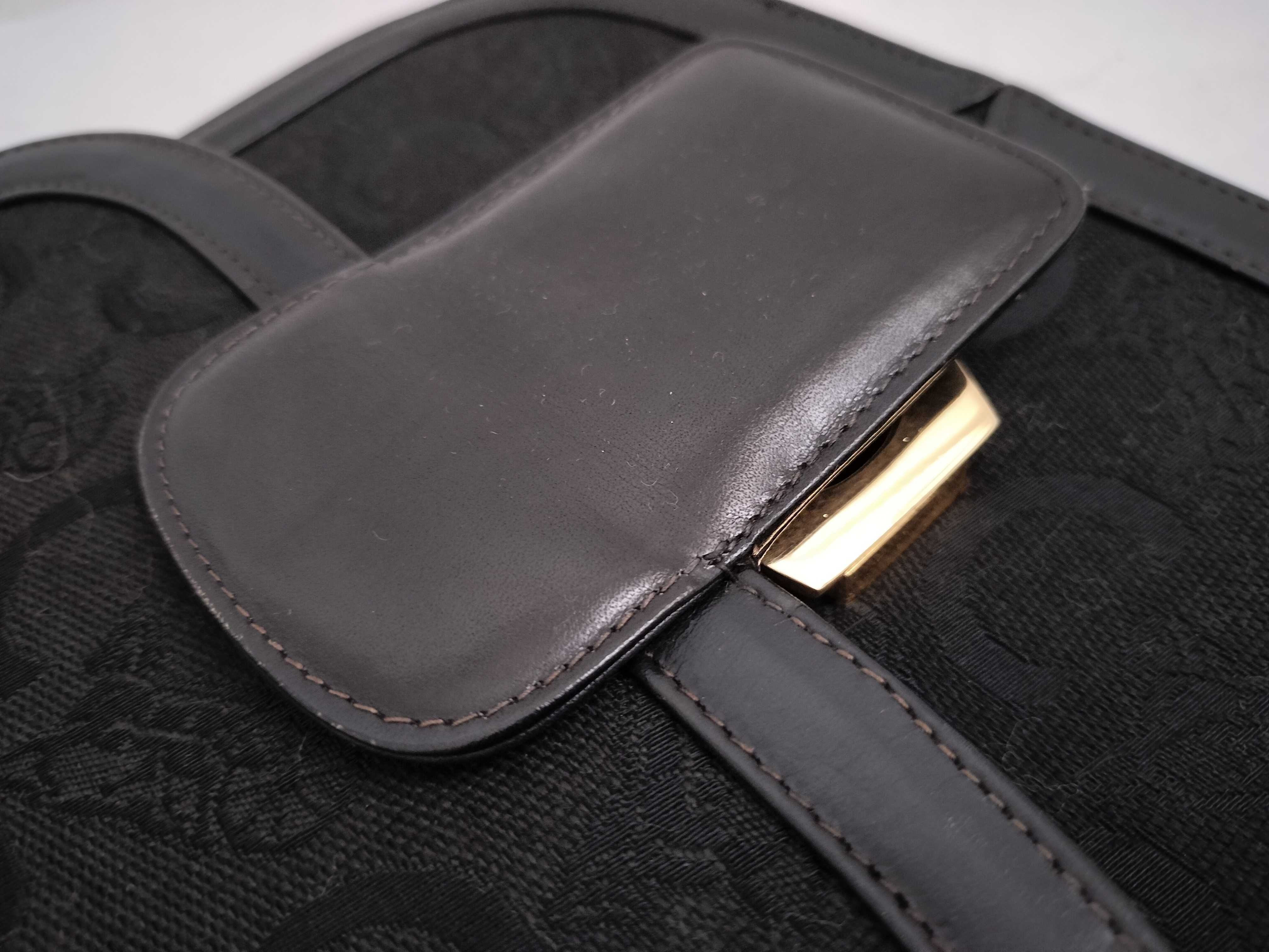 Vintage Big C Macadam Carriage Hardware Leather Shoulder Bag — view 14