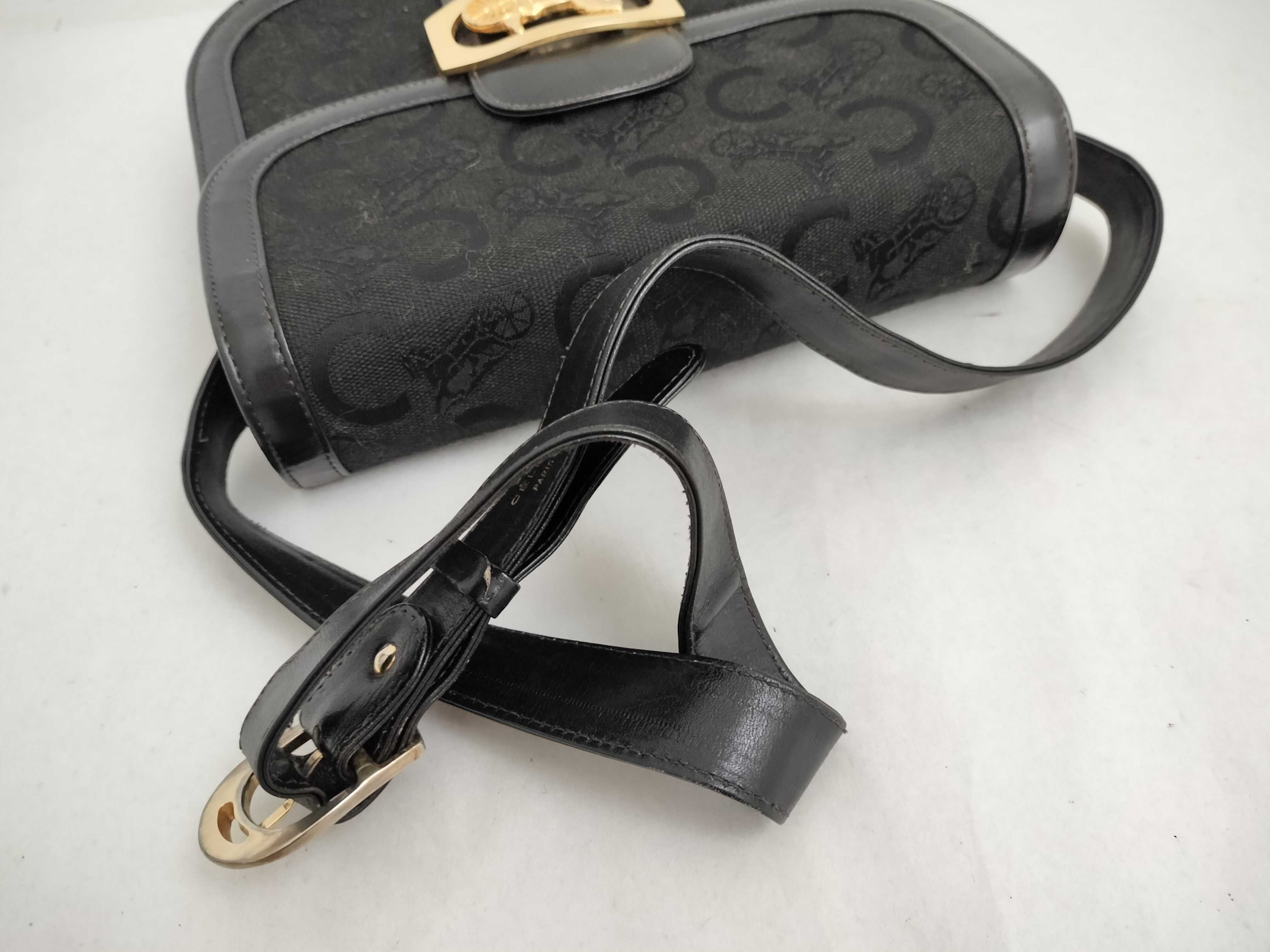 Vintage Big C Macadam Carriage Hardware Leather Shoulder Bag — view 3