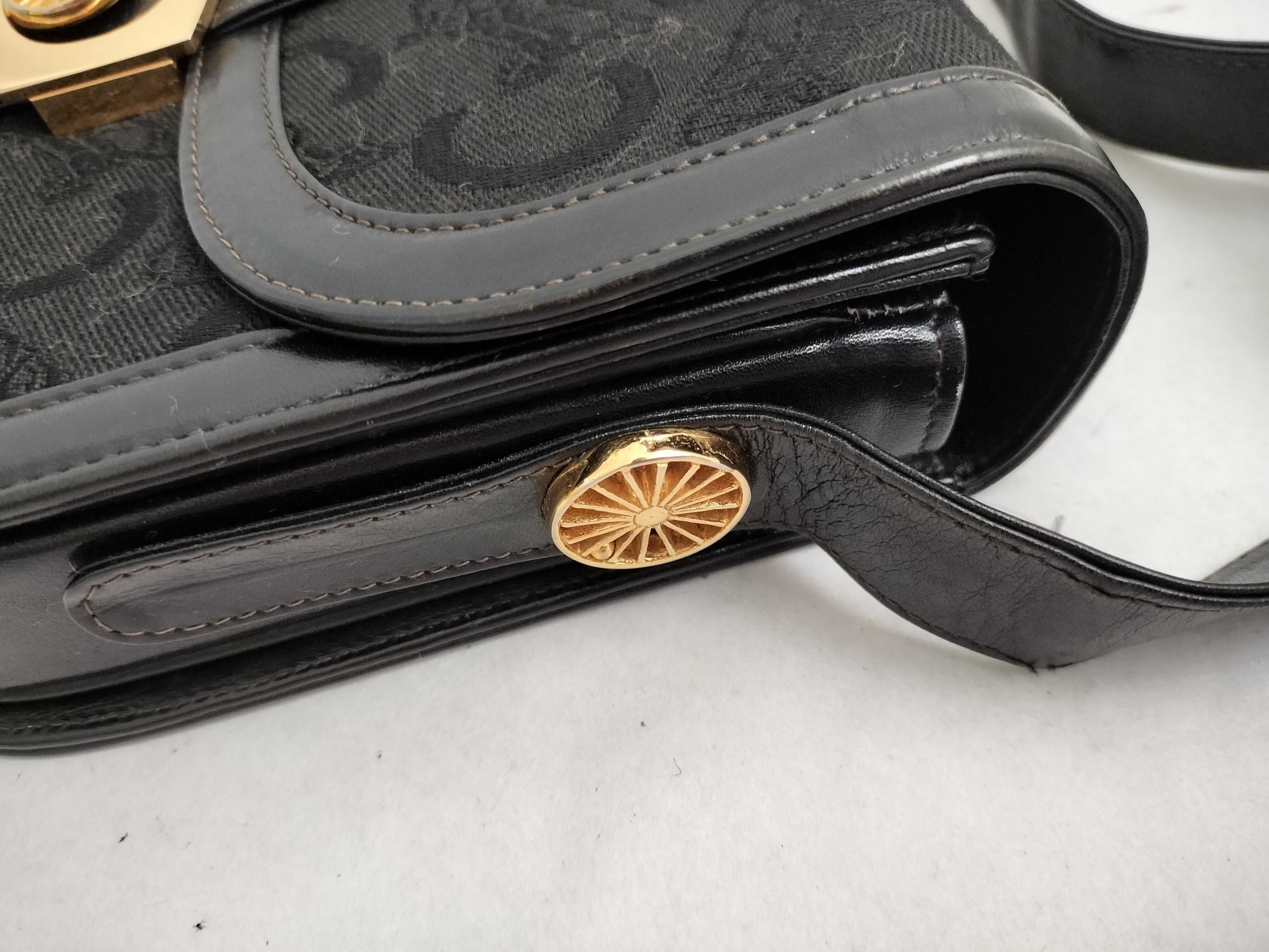 Vintage Big C Macadam Carriage Hardware Leather Shoulder Bag — view 5
