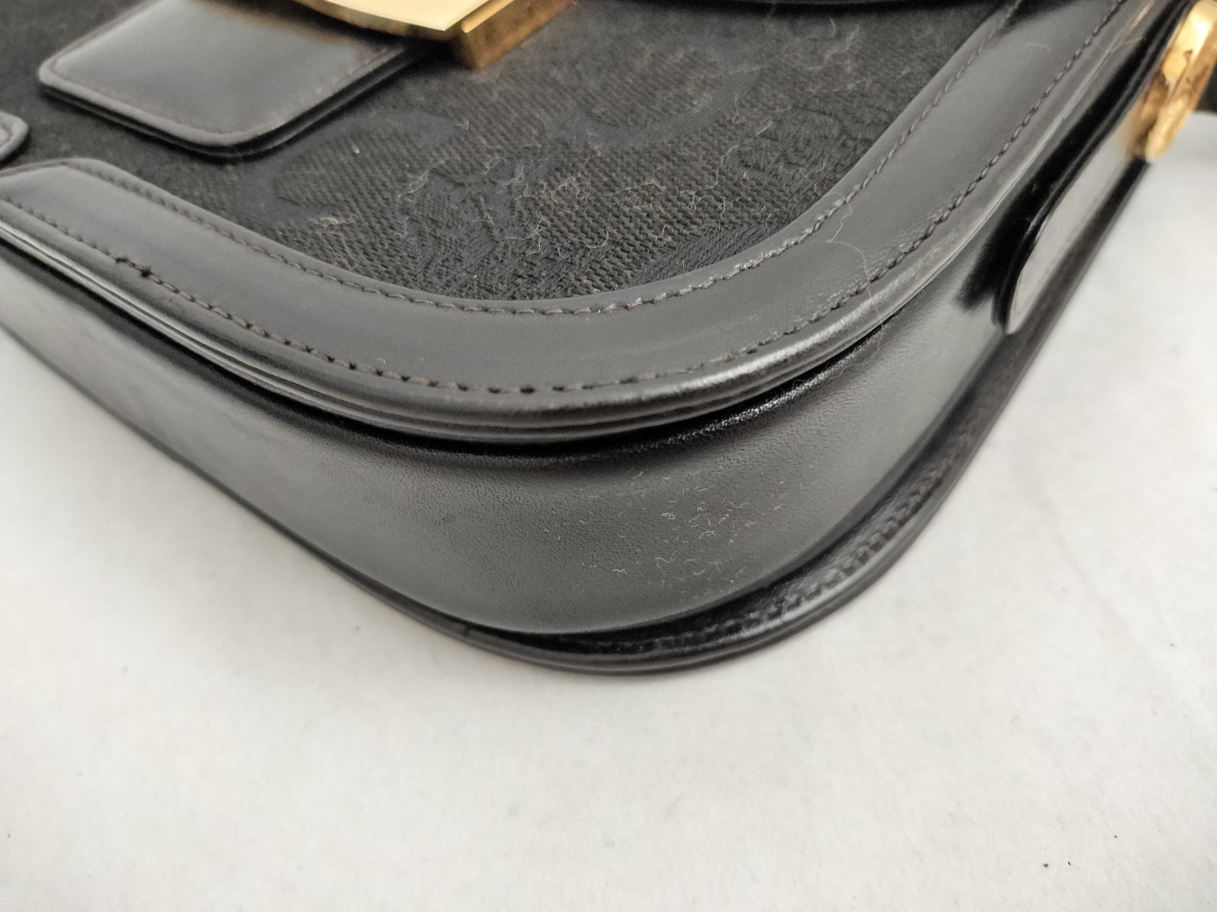 Vintage Big C Macadam Carriage Hardware Leather Shoulder Bag — view 6