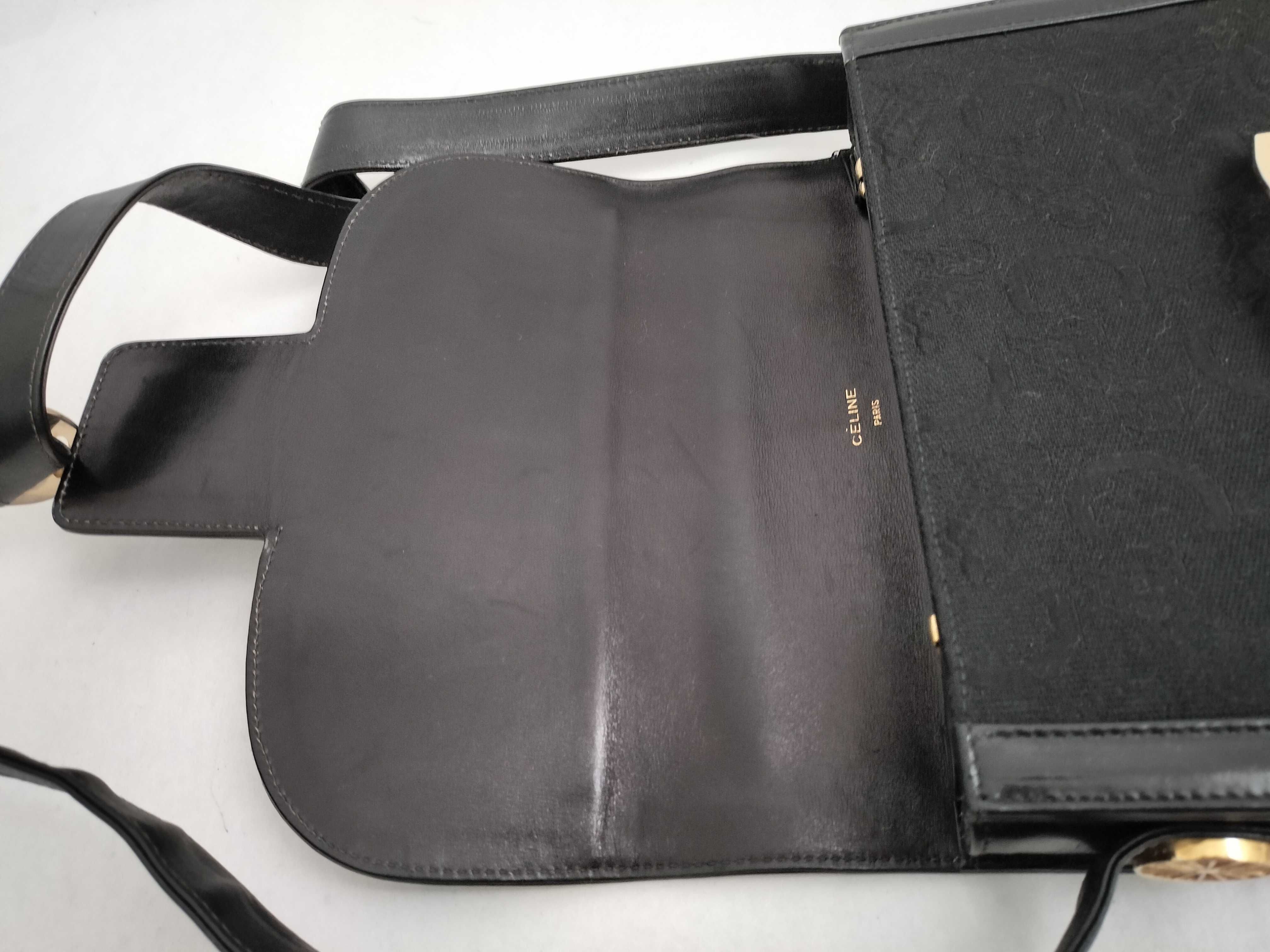 Vintage Big C Macadam Carriage Hardware Leather Shoulder Bag — view 8