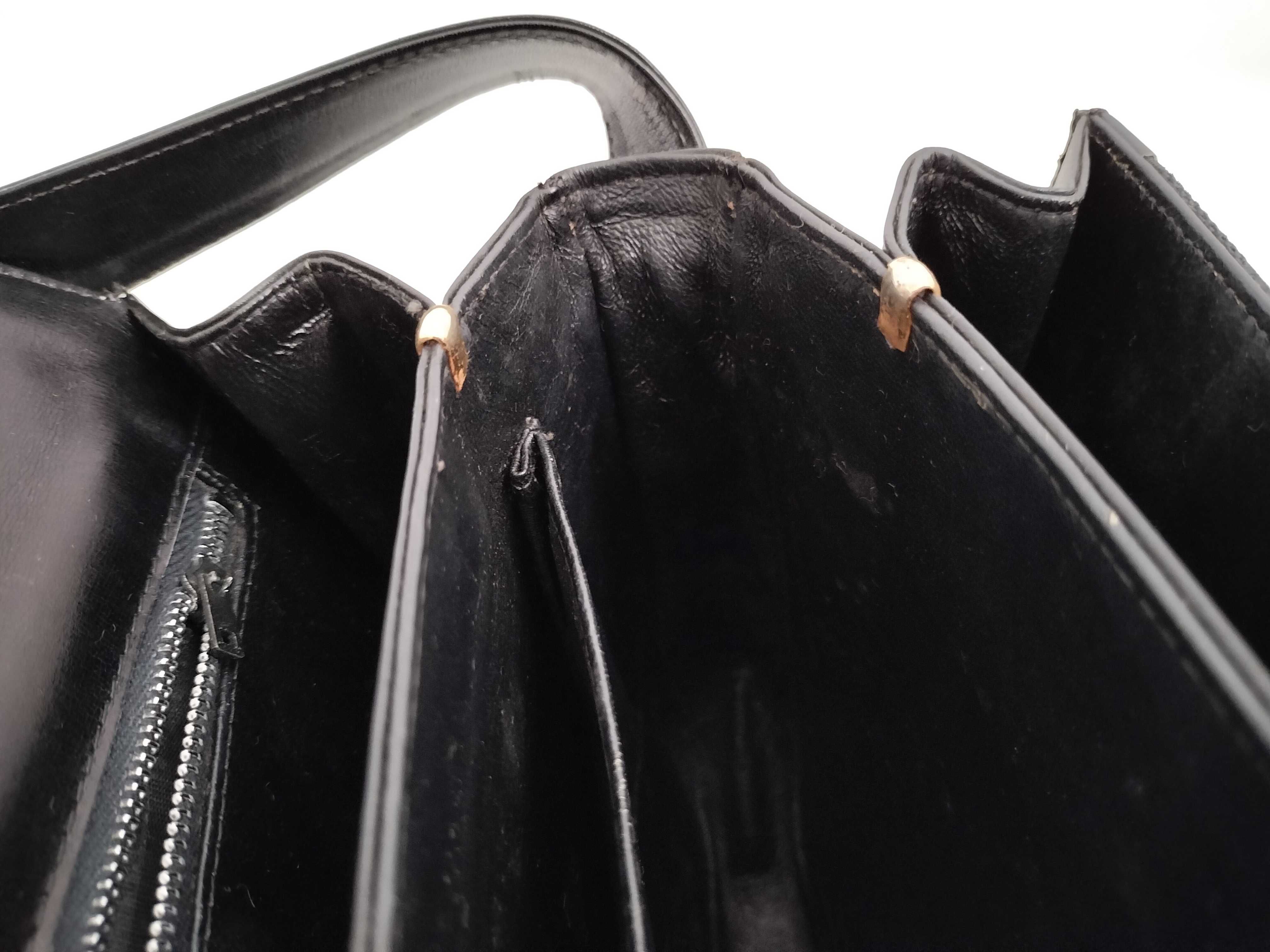 Vintage Big C Macadam Carriage Hardware Leather Shoulder Bag — view 9