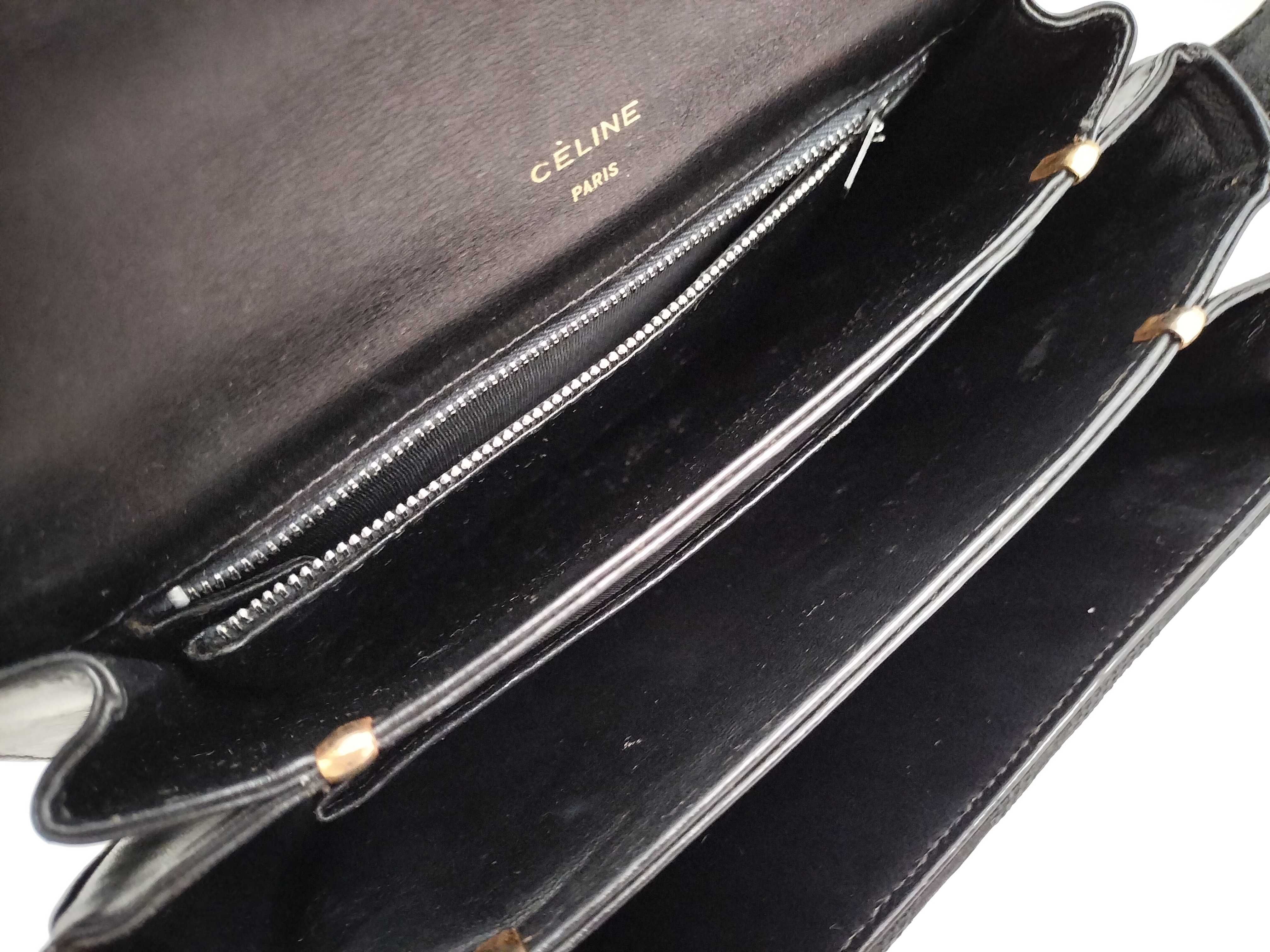 Vintage Big C Macadam Carriage Hardware Leather Shoulder Bag — view 10