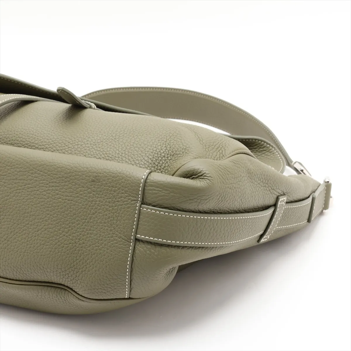 Saddle Leather 2-Way Shoulder Bag, Green — view 3