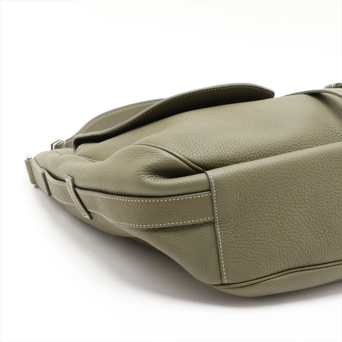 Saddle Leather 2-Way Shoulder Bag, Green — view 4