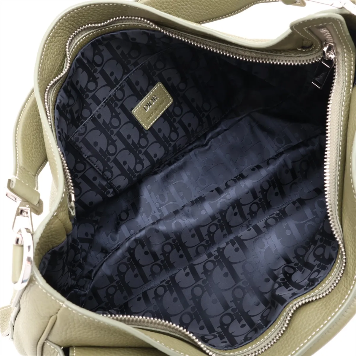 Saddle Leather 2-Way Shoulder Bag, Green — view 8