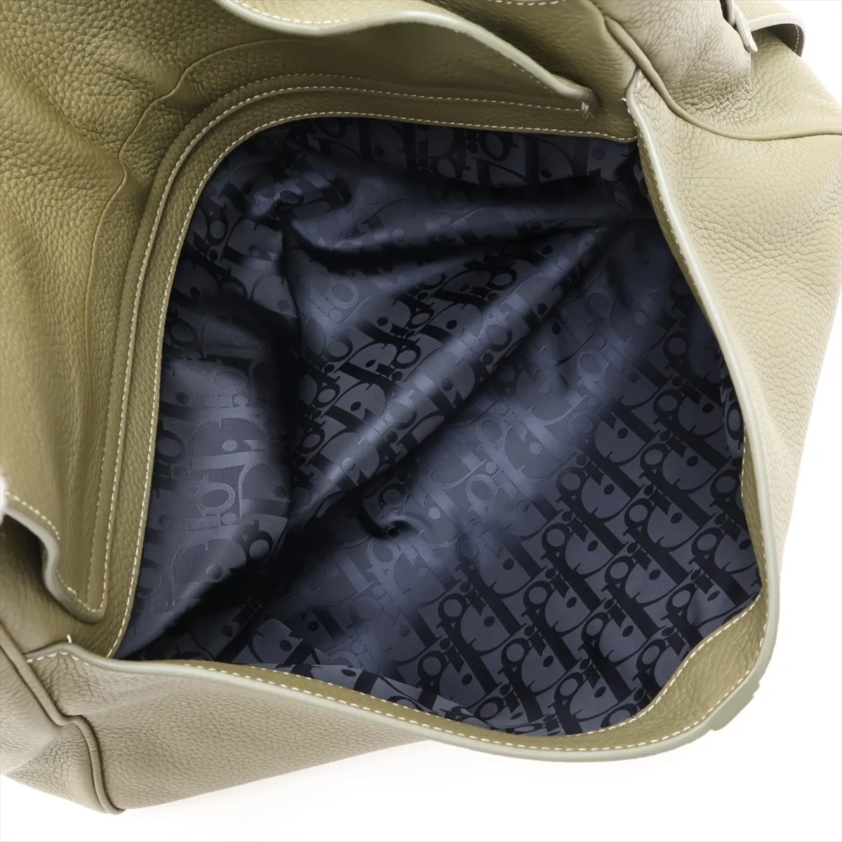 Saddle Leather 2-Way Shoulder Bag, Green — view 9