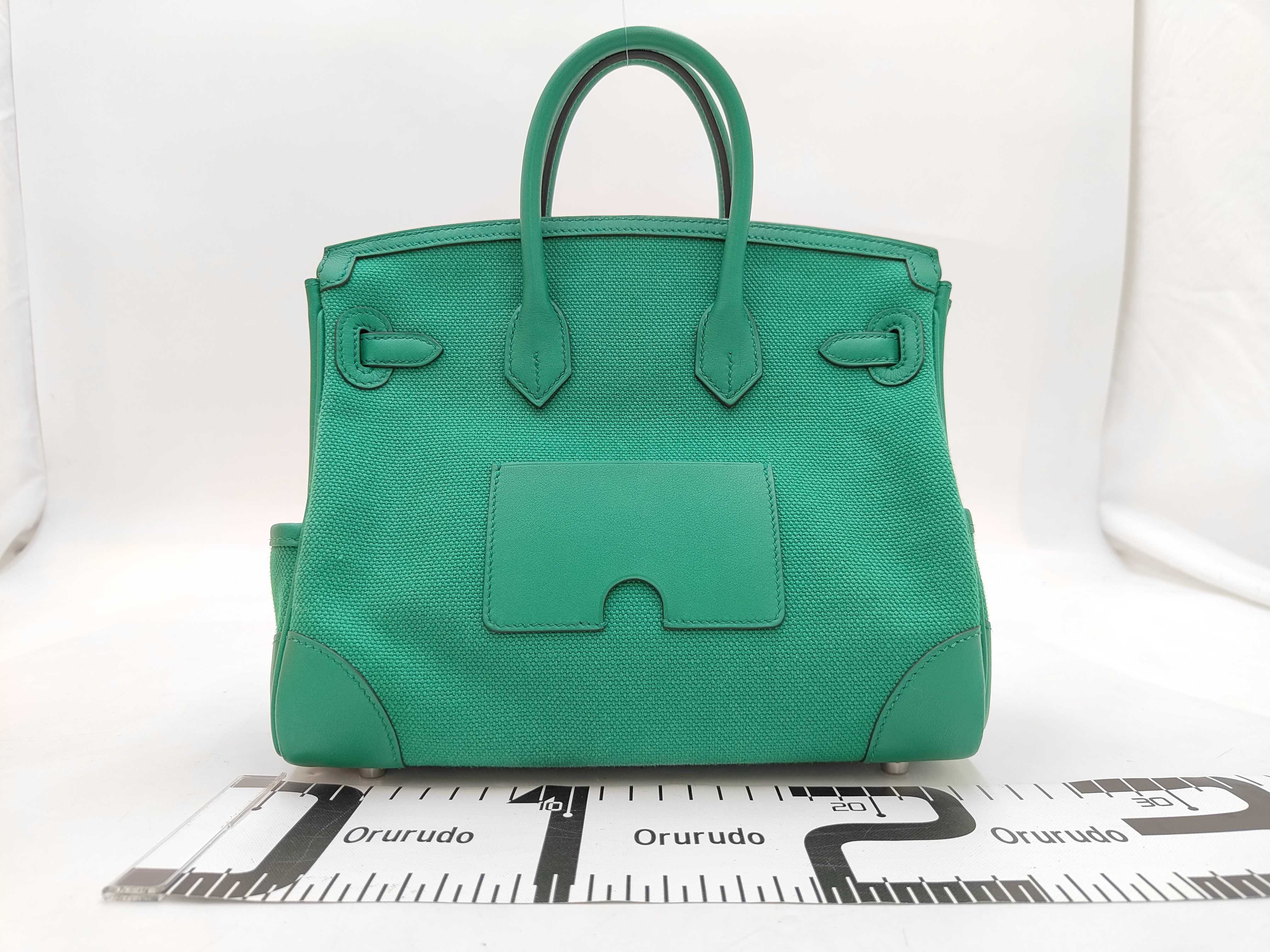 Birkin Cargo 25W stamp, green, silver hardware, handbag — view 2
