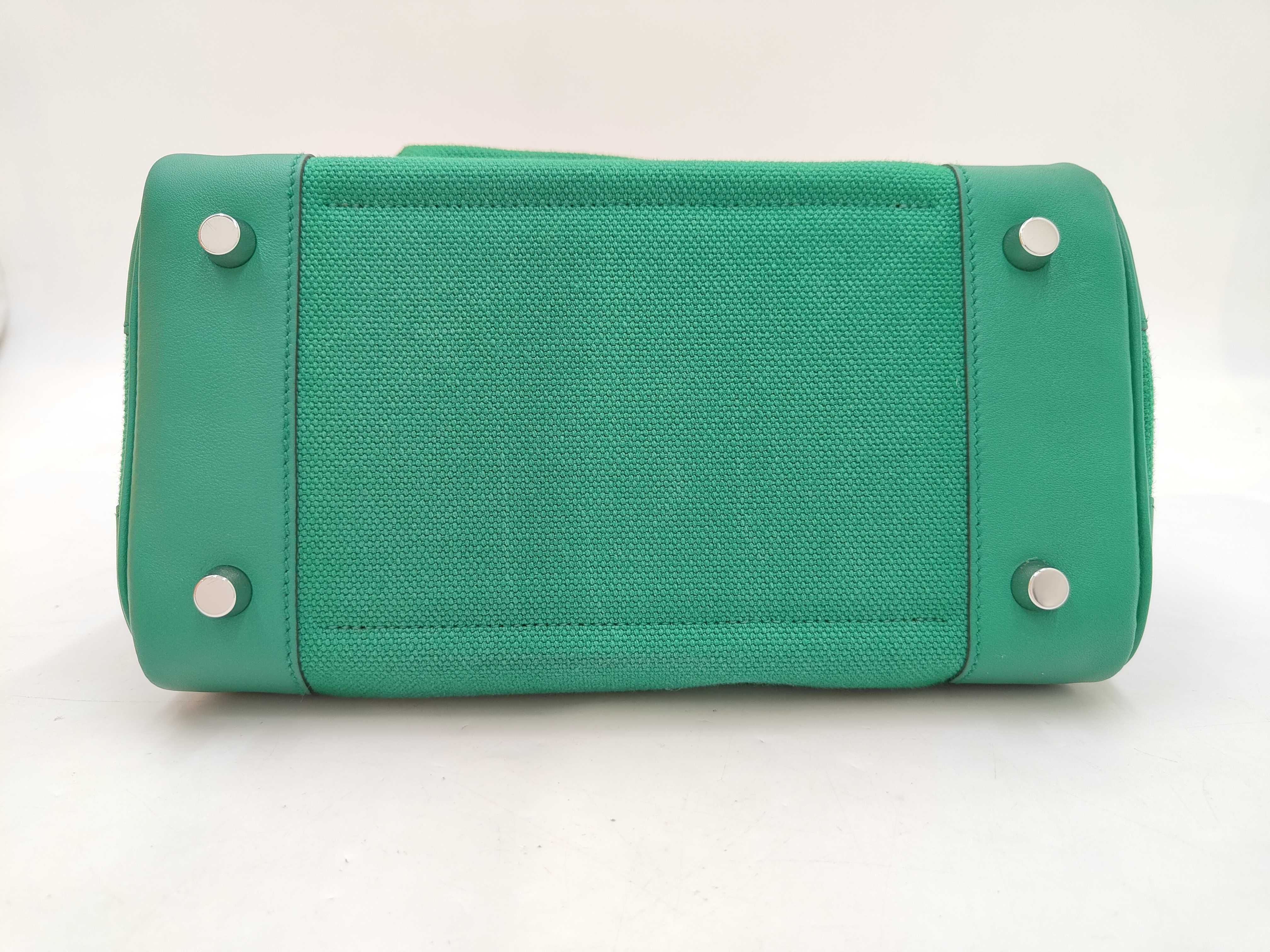 Birkin Cargo 25W stamp, green, silver hardware, handbag — view 7