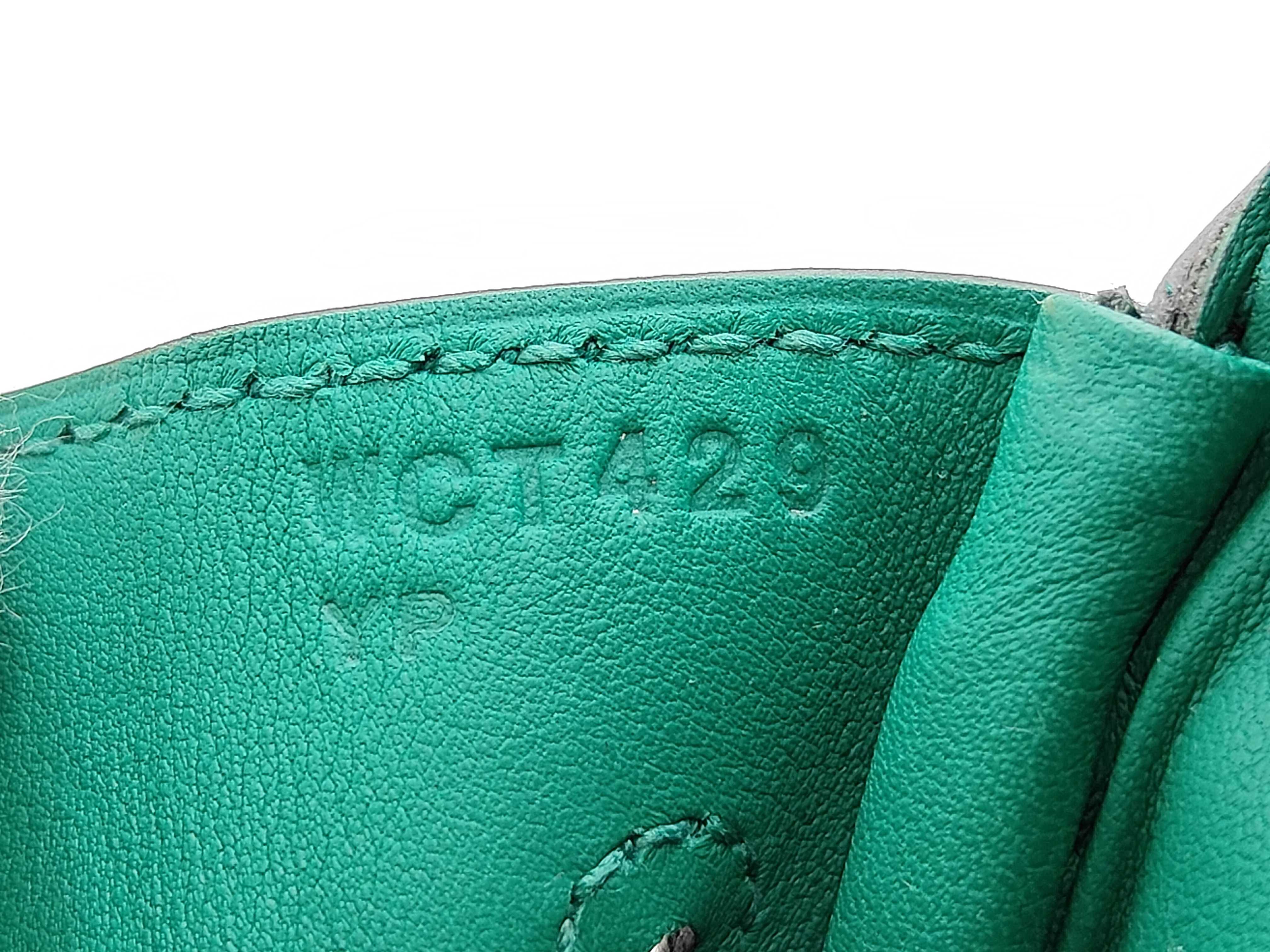 Birkin Cargo 25W stamp, green, silver hardware, handbag — view 10