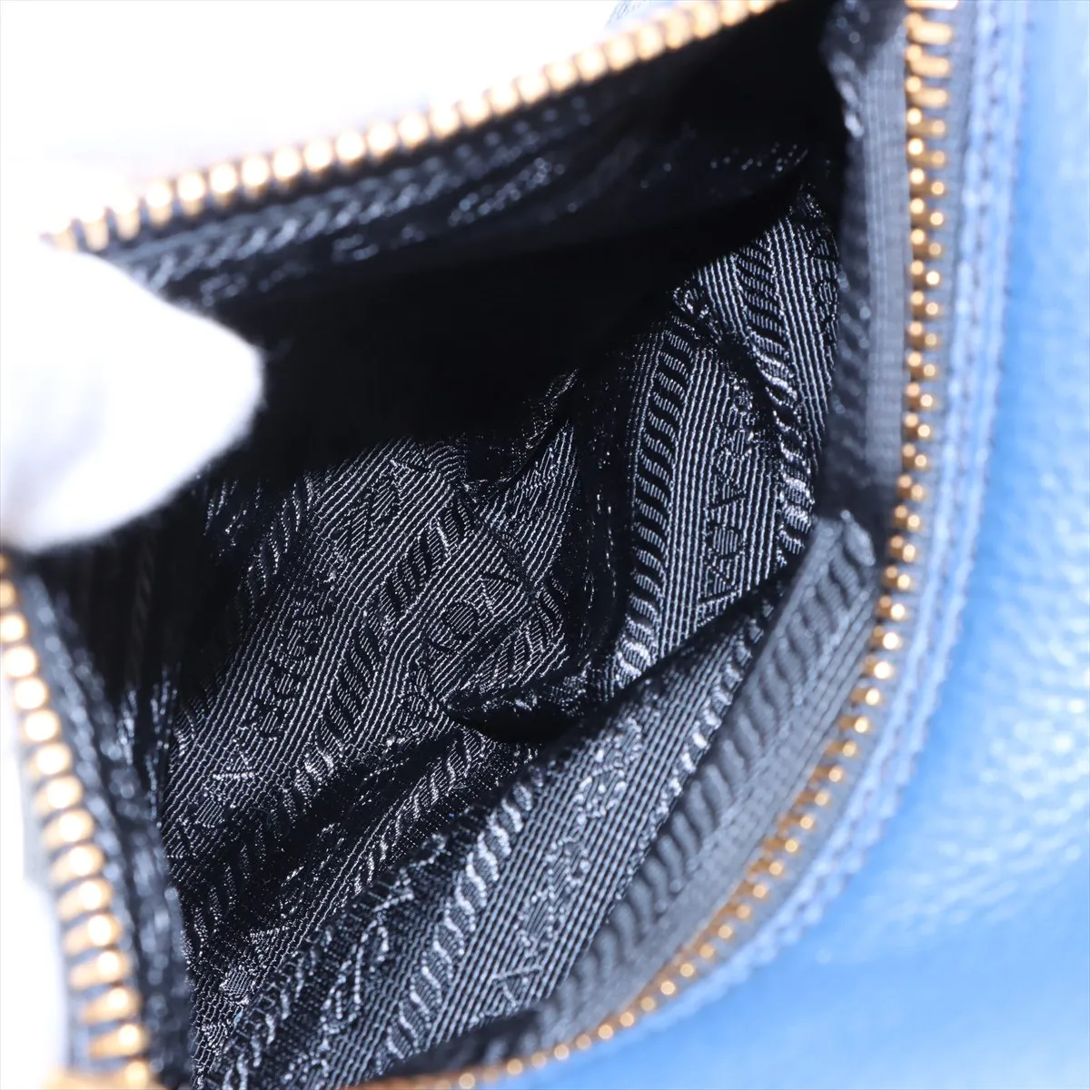 Vitello Daino Leather 2-Way Handbag, Blue BL0805, Unsigned Guarantee Card — view 12