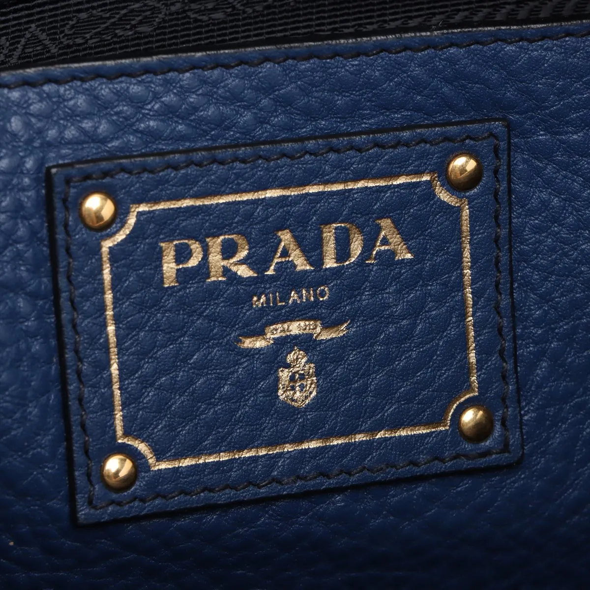 Vitello Daino Leather 2-Way Handbag, Blue BL0805, Unsigned Guarantee Card — view 13