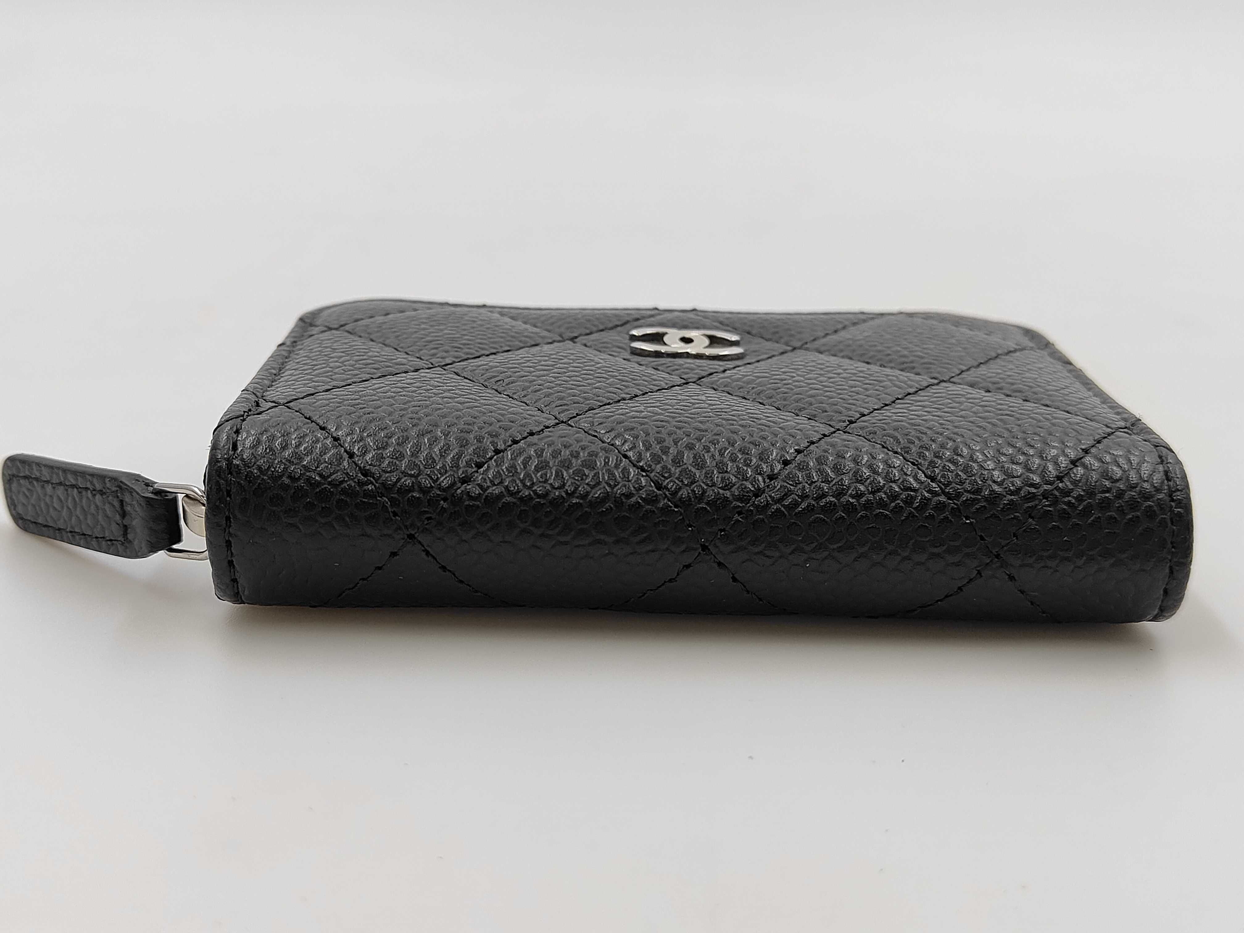 Matelassé Caviar Leather Black Random Coin Case with all accessories included — view 3
