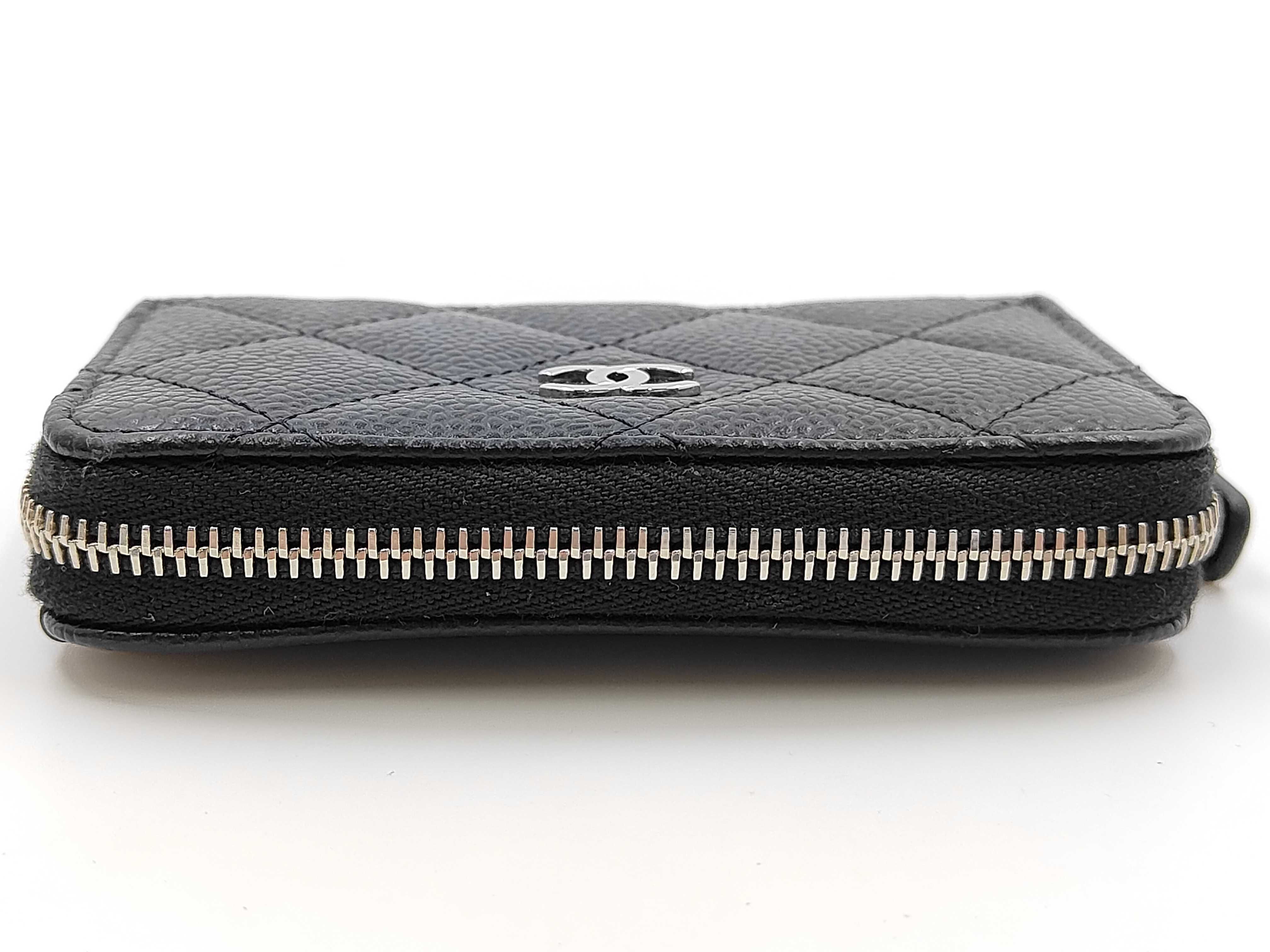 Matelassé Caviar Leather Black Random Coin Case with all accessories included — view 5