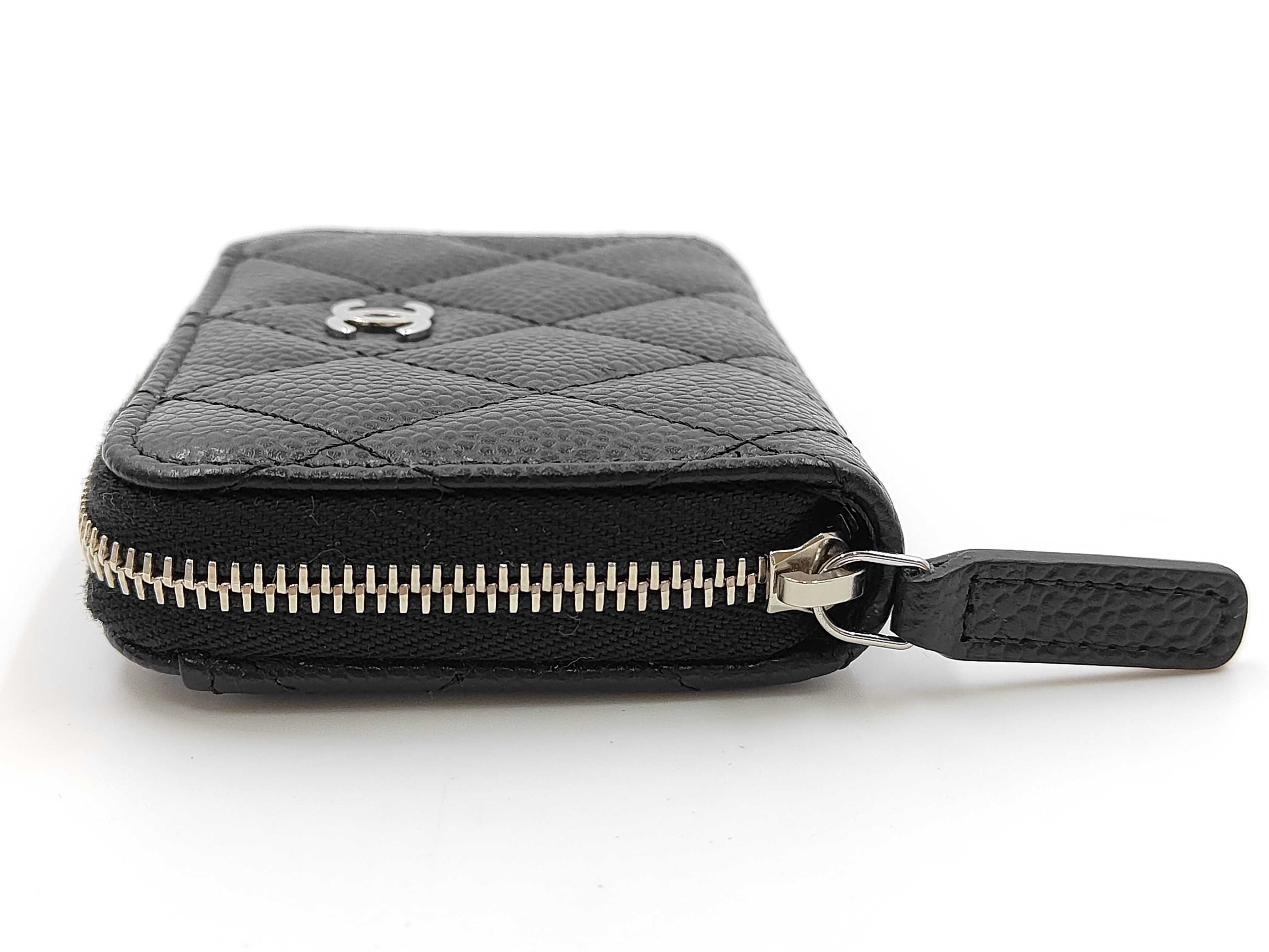 Matelassé Caviar Leather Black Random Coin Case with all accessories included — view 6