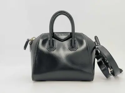 (Givenchy) Brand Bag, Box Calf Leather, Antigona, 2-Way Mini Handbag, Black 3C E 0185 Handbag
