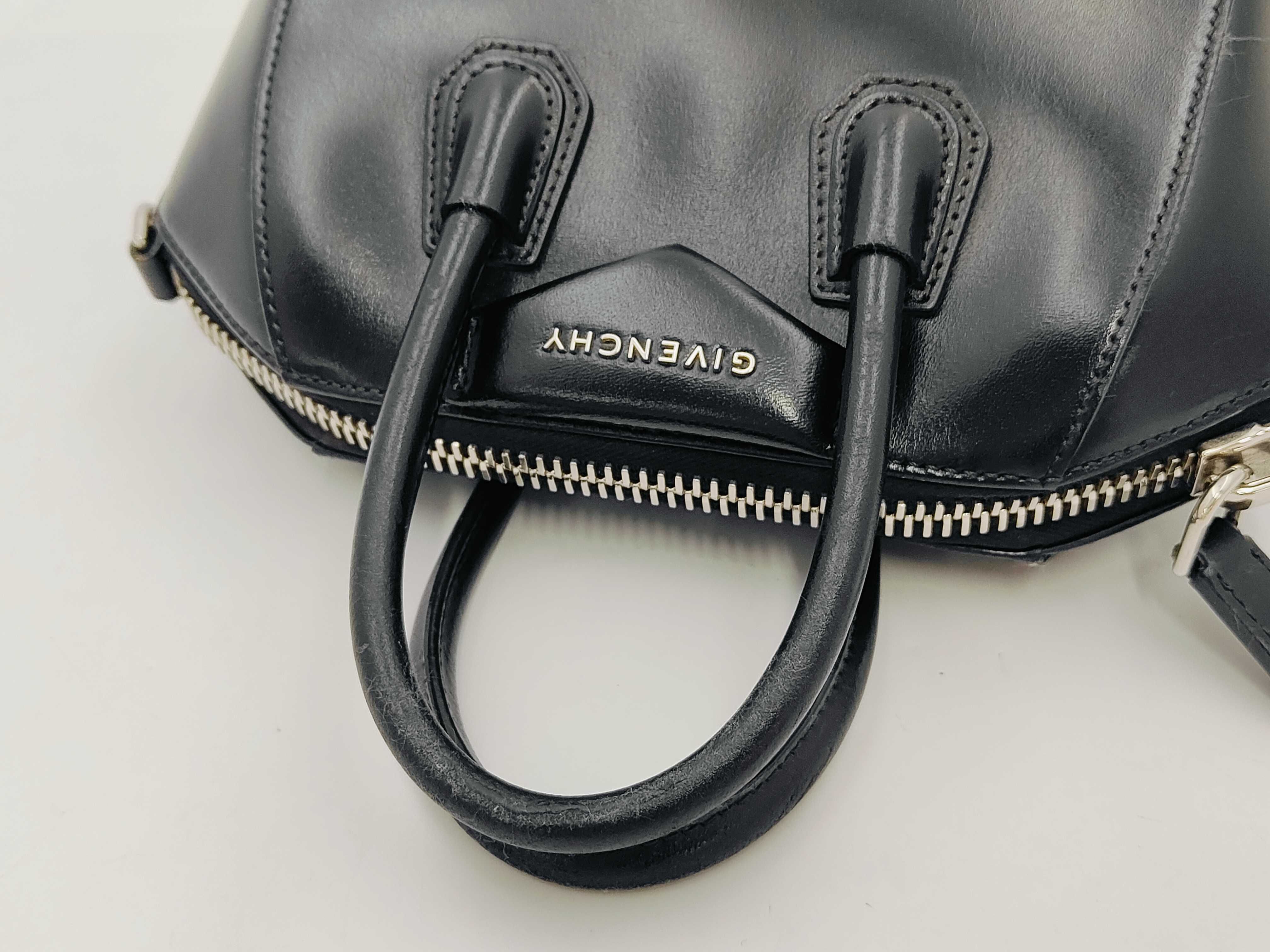 (Givenchy) Brand Bag, Box Calf Leather, Antigona, 2-Way Mini Handbag, Black 3C E 0185 Handbag — view 3