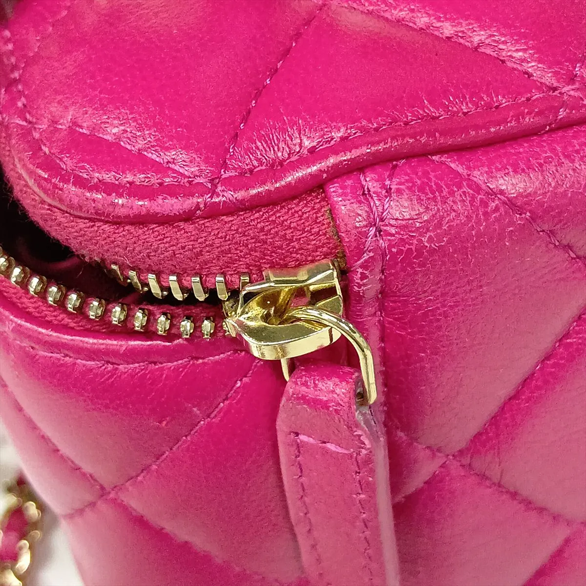 Matelassé Lambskin Vanity Bag, Pink with Gold Hardware, TTCJ8LK1, Random Serial Number — view 11