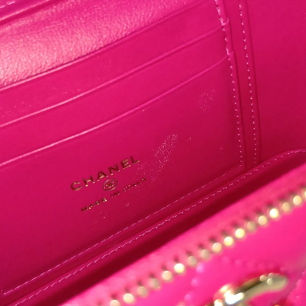 Matelassé Lambskin Vanity Bag, Pink with Gold Hardware, TTCJ8LK1, Random Serial Number — view 14
