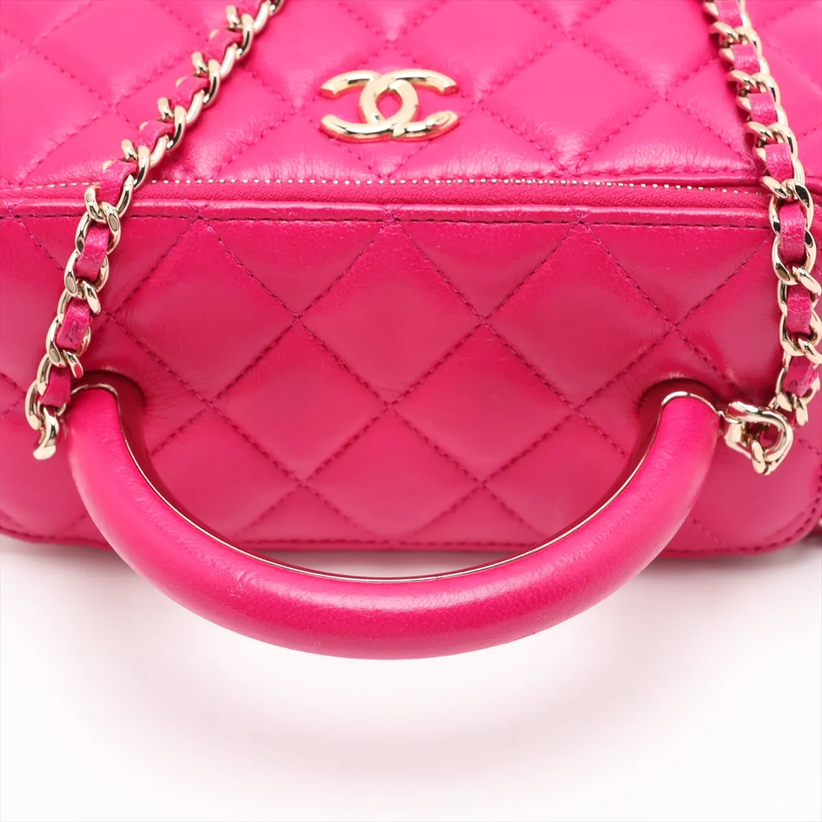 Matelassé Lambskin Vanity Bag, Pink with Gold Hardware, TTCJ8LK1, Random Serial Number — view 5