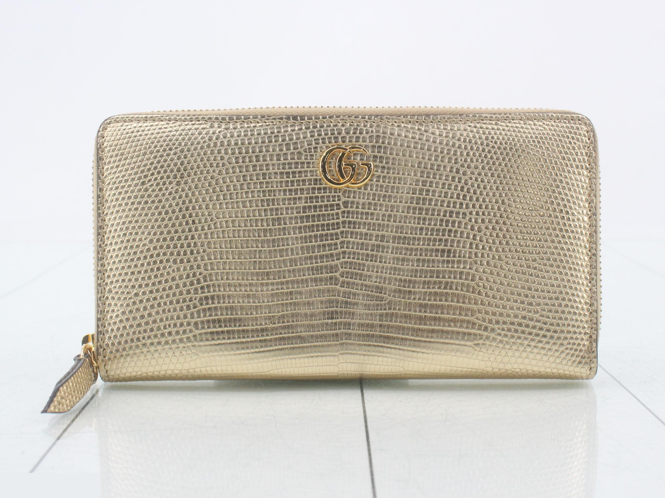 Python GG Marmont Round Zipper Wallet
