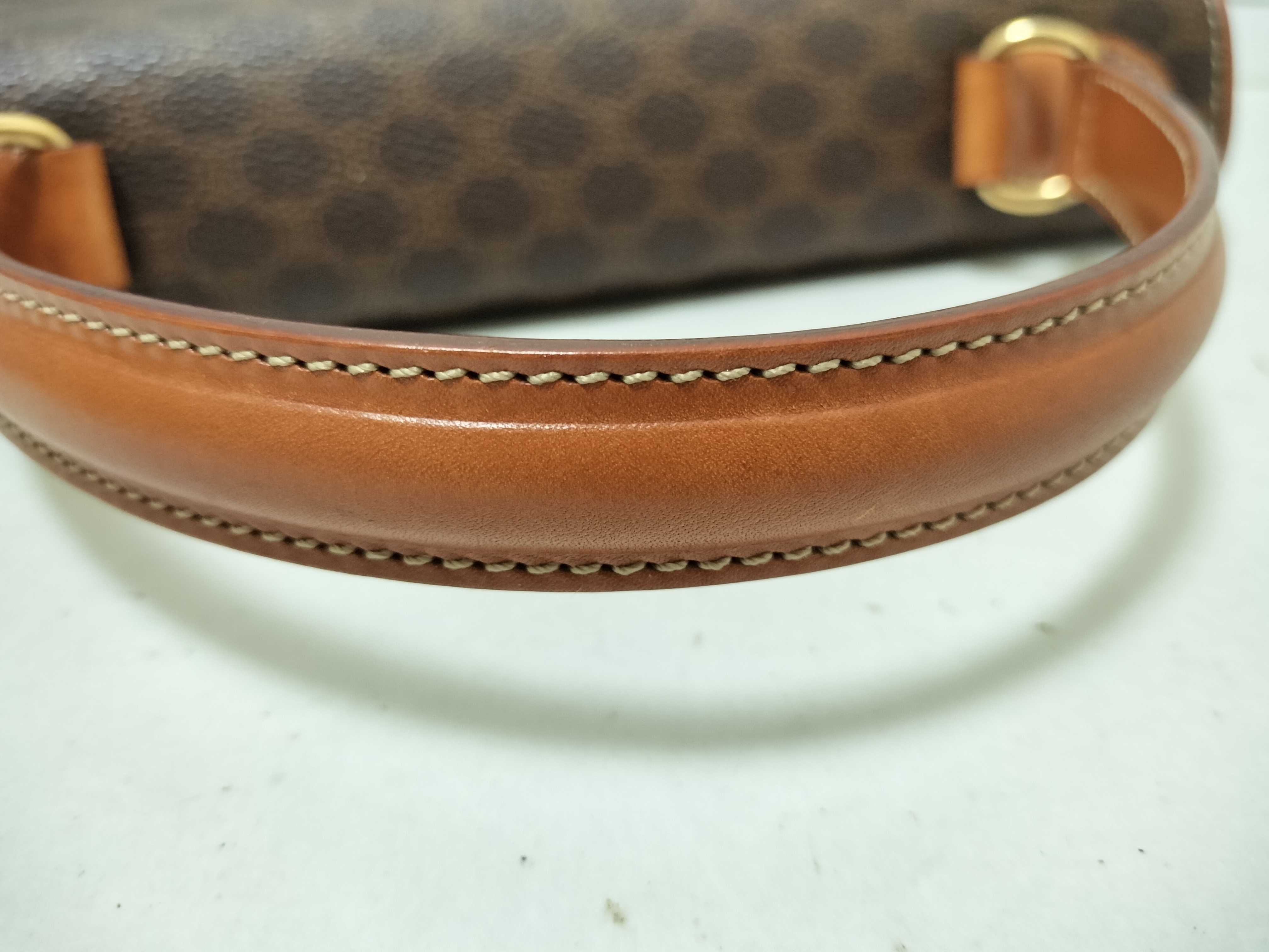 Vintage Macadam PVC x Leather Handbag, Brown — view 4