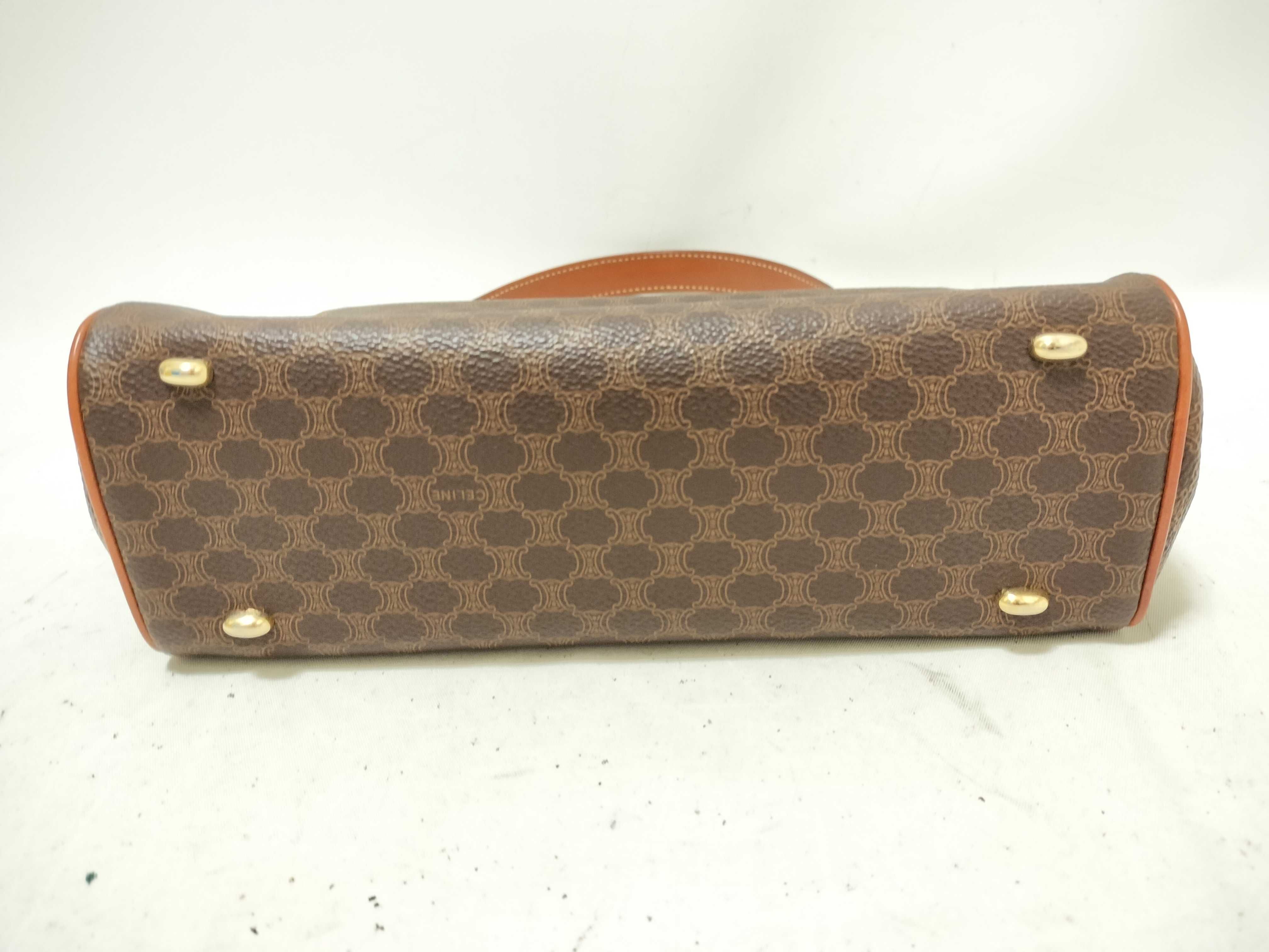 Vintage Macadam PVC x Leather Handbag, Brown — view 7