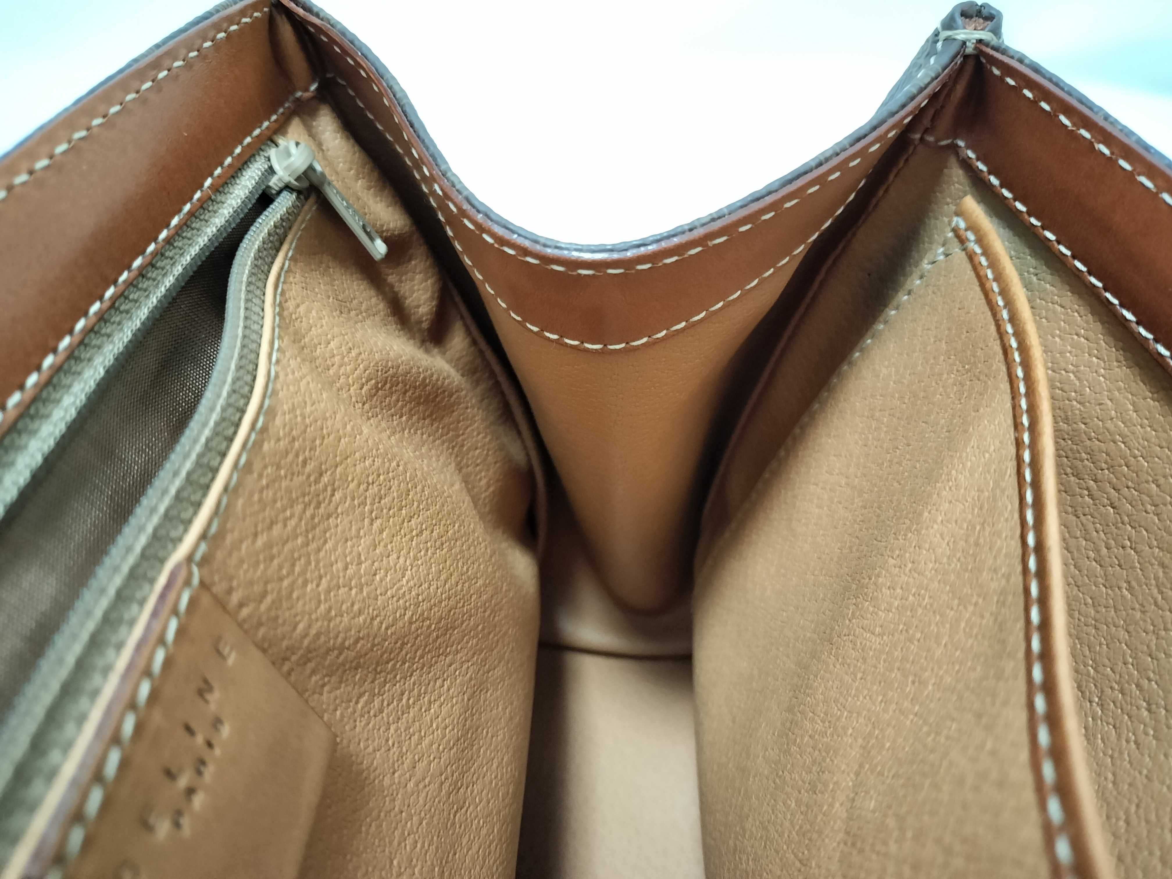 Vintage Macadam PVC x Leather Handbag, Brown — view 9
