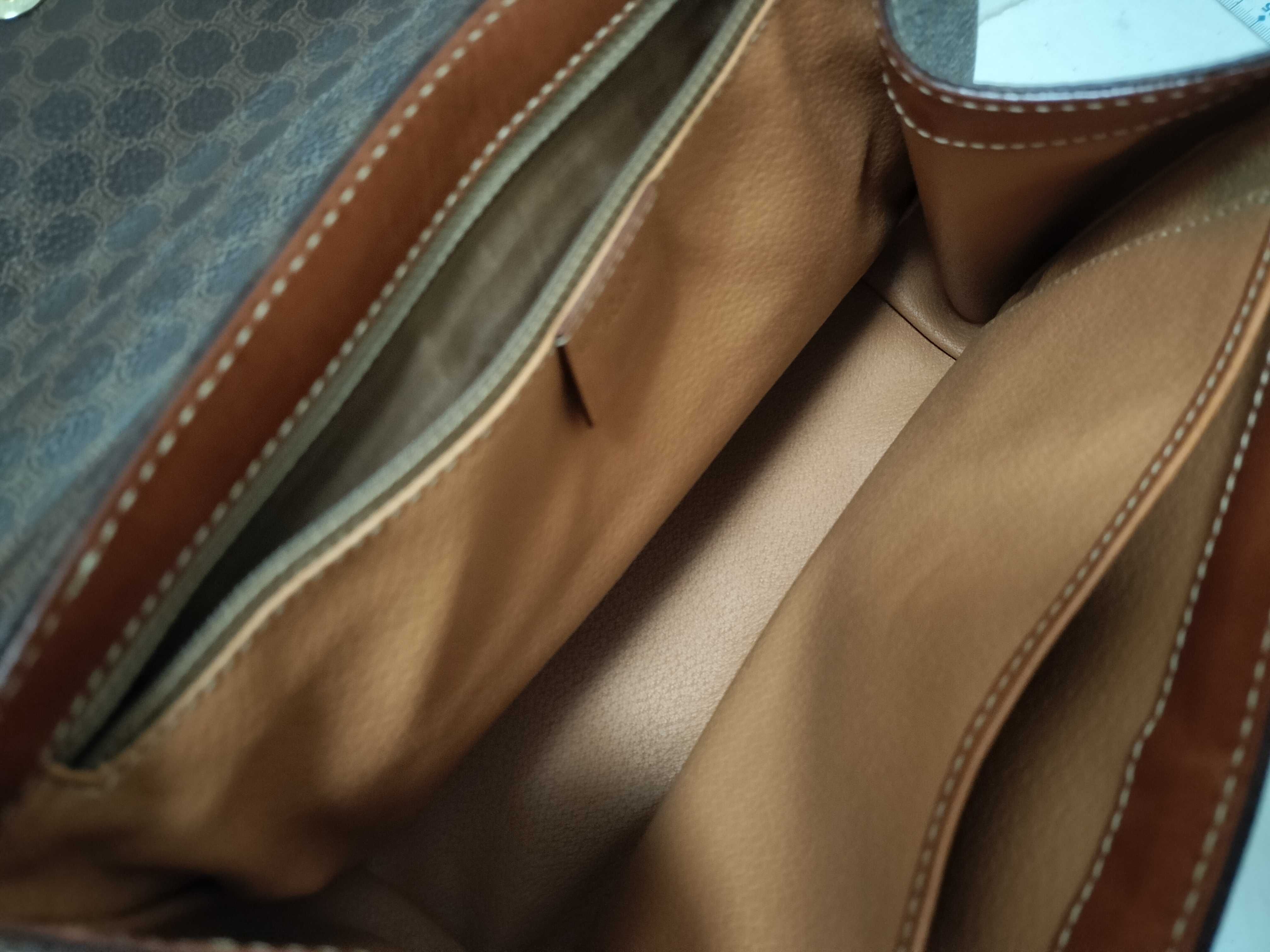 Vintage Macadam PVC x Leather Handbag, Brown — view 10