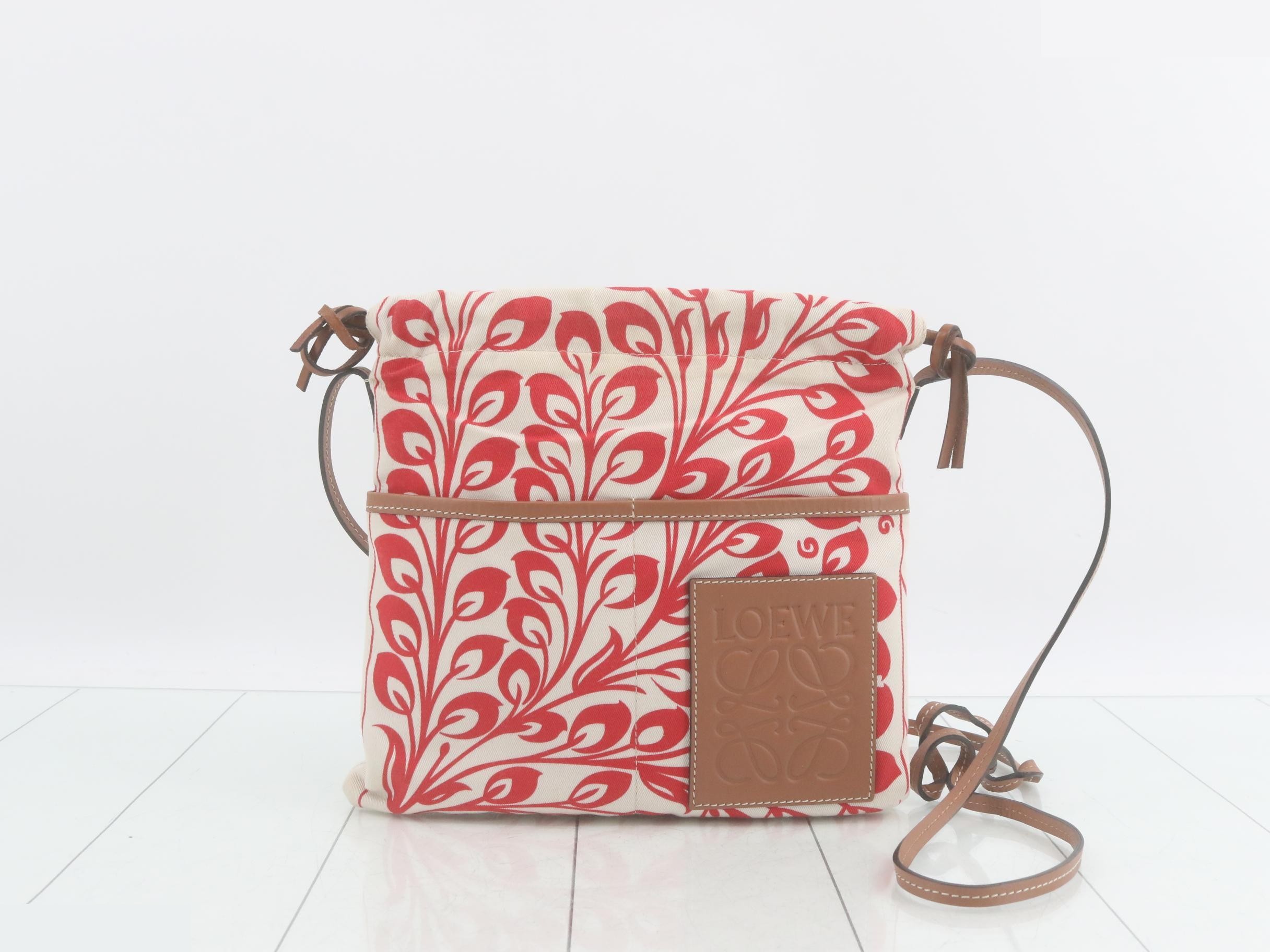 William de Morgan Collection Canvas x Leather Drawstring Bag
