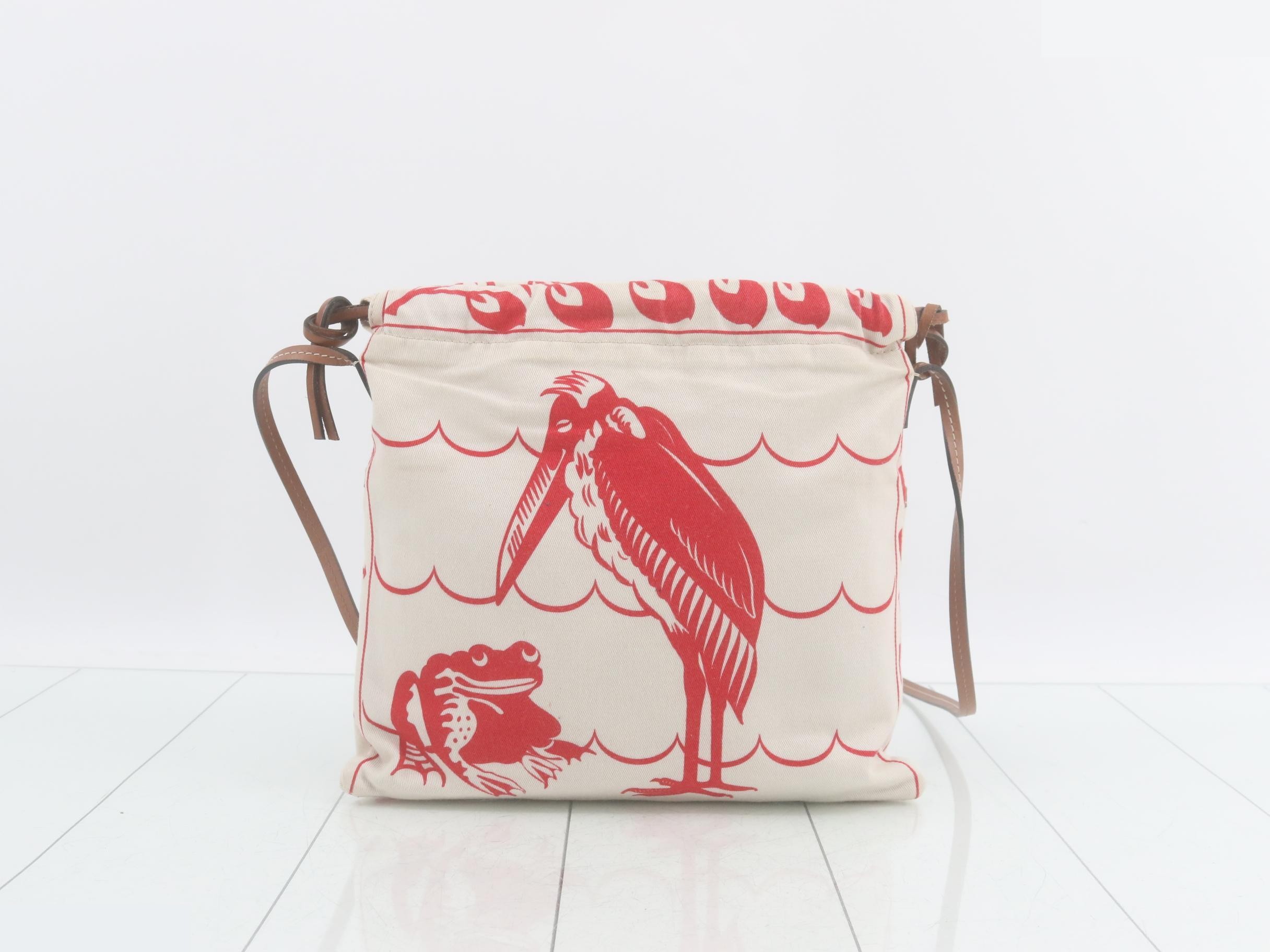 William de Morgan Collection Canvas x Leather Drawstring Bag — view 2