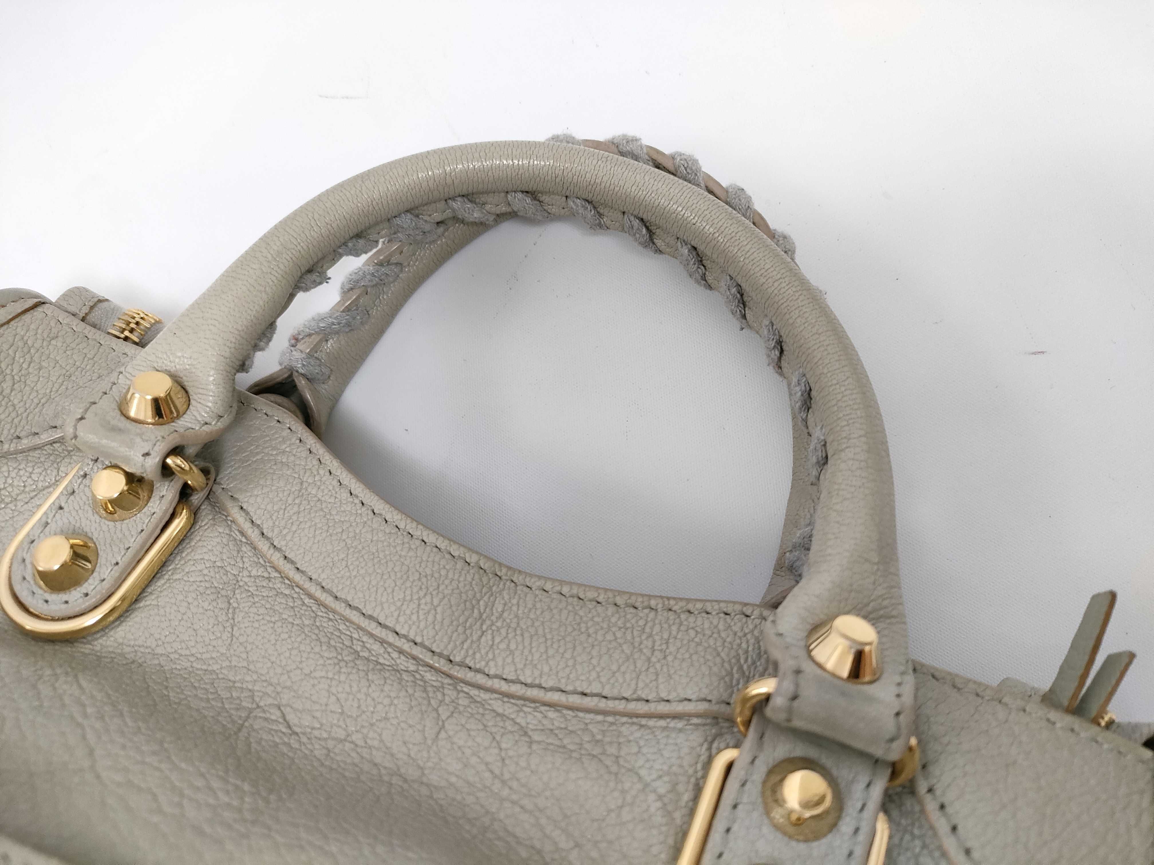 390160 Leather Classic Metal Edge City 2-Way Handbag with Gold Hardware — view 3