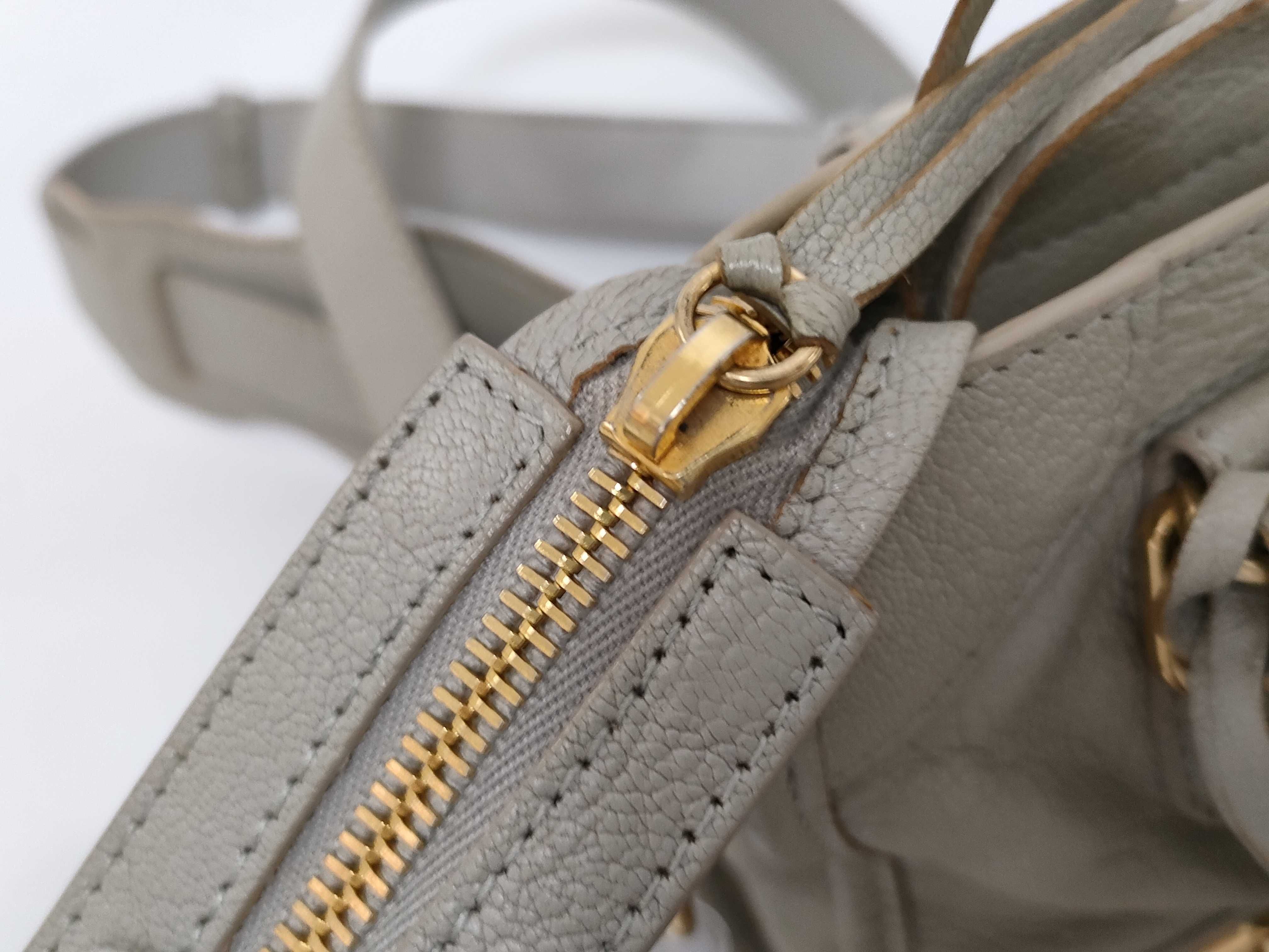 390160 Leather Classic Metal Edge City 2-Way Handbag with Gold Hardware — view 6