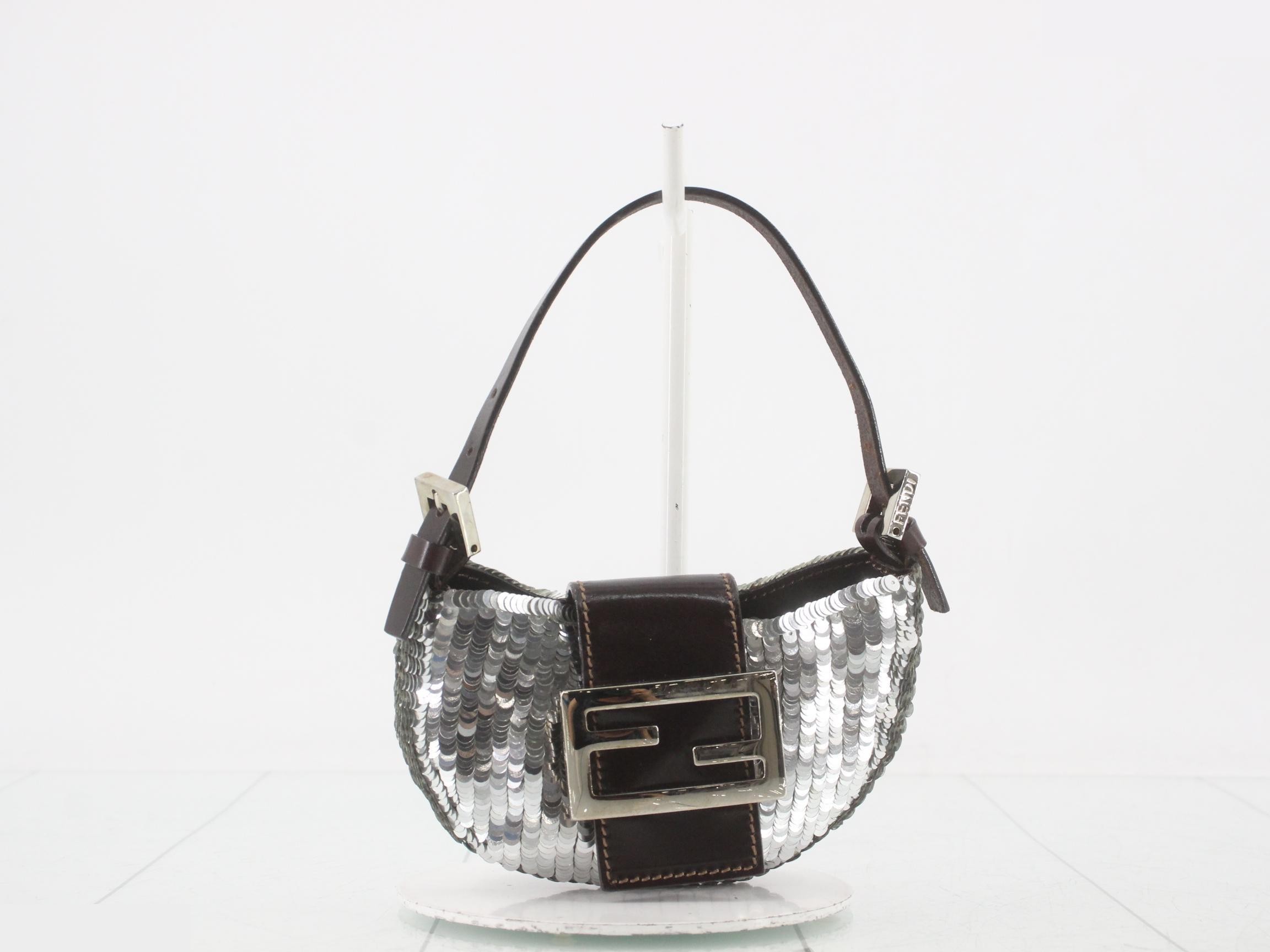 Mini croissant sequin handbag