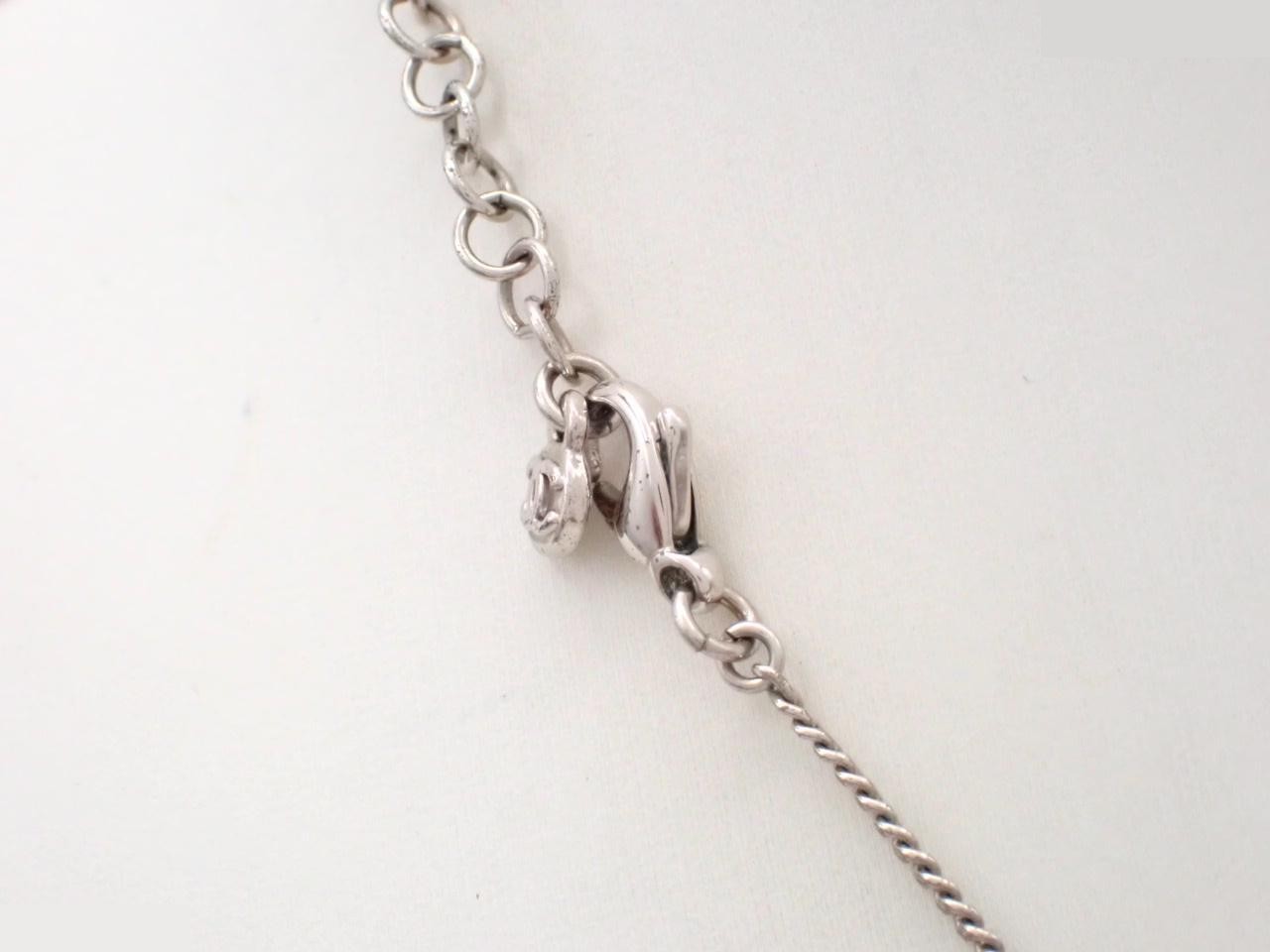 Coco Mark Necklace, Flower Motif, Rhinestone, 10V — view 2