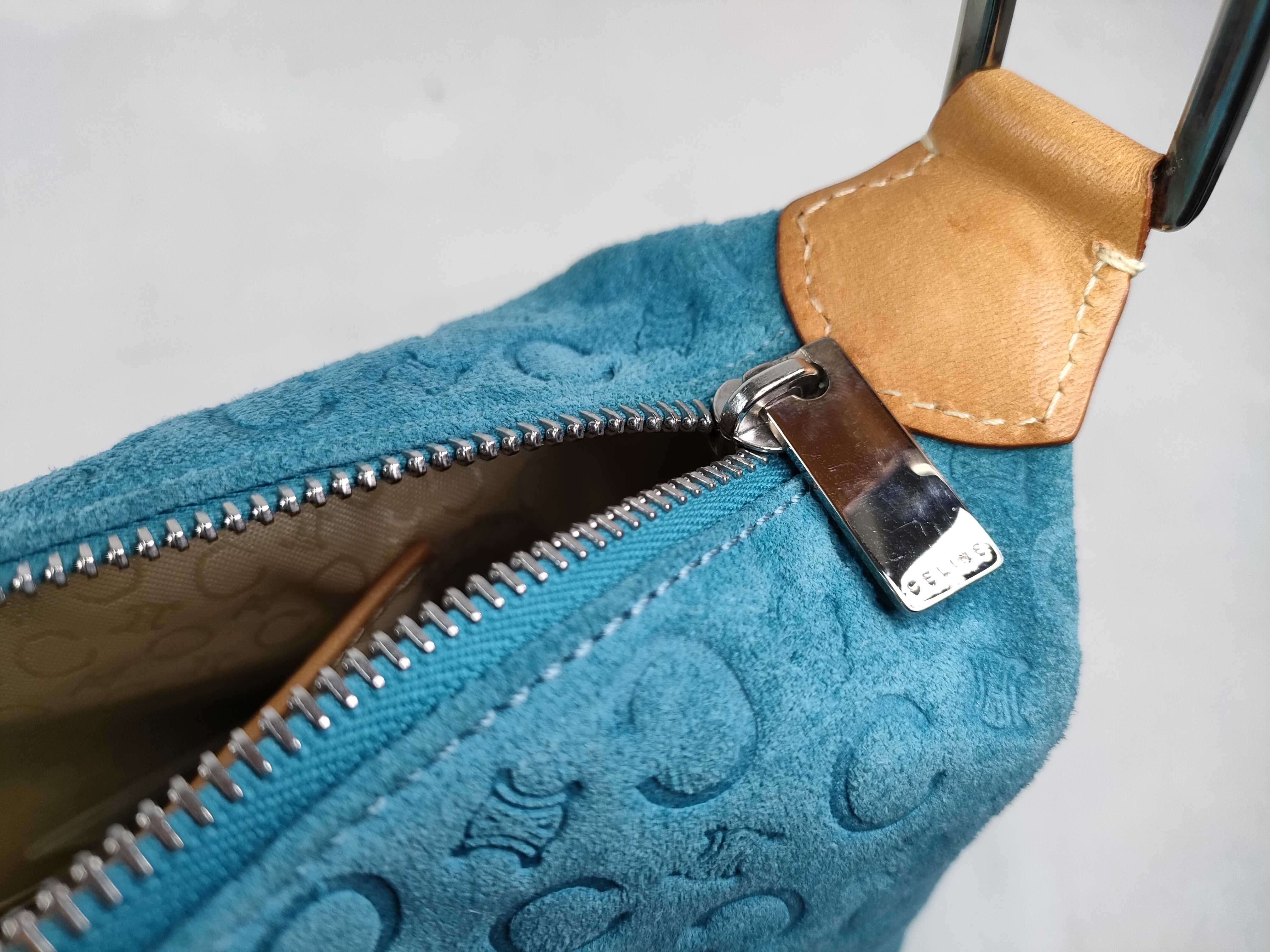 Accessory Pouch, Suede, Light Blue Handbag — view 13