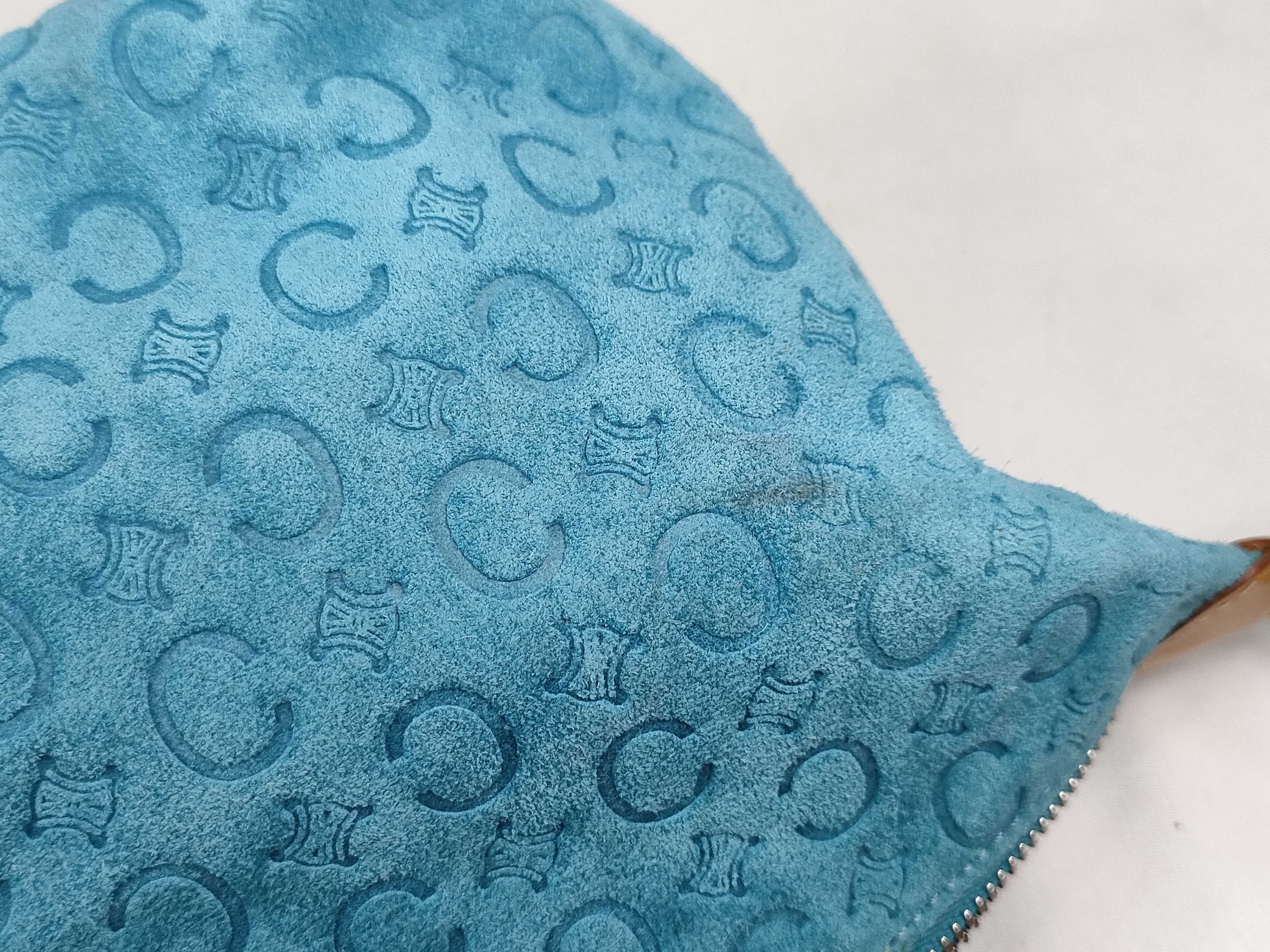Accessory Pouch, Suede, Light Blue Handbag — view 14