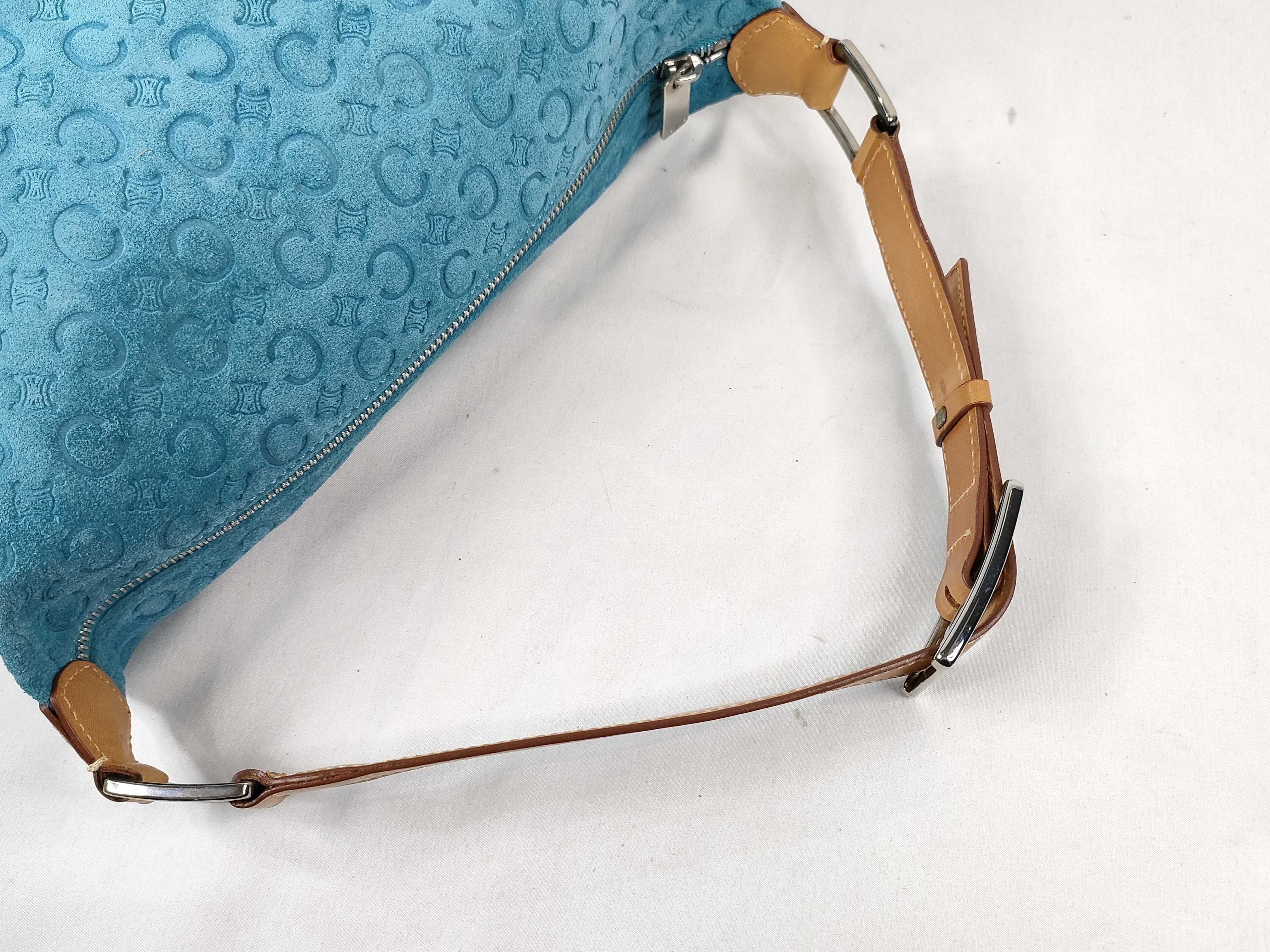 Accessory Pouch, Suede, Light Blue Handbag — view 3