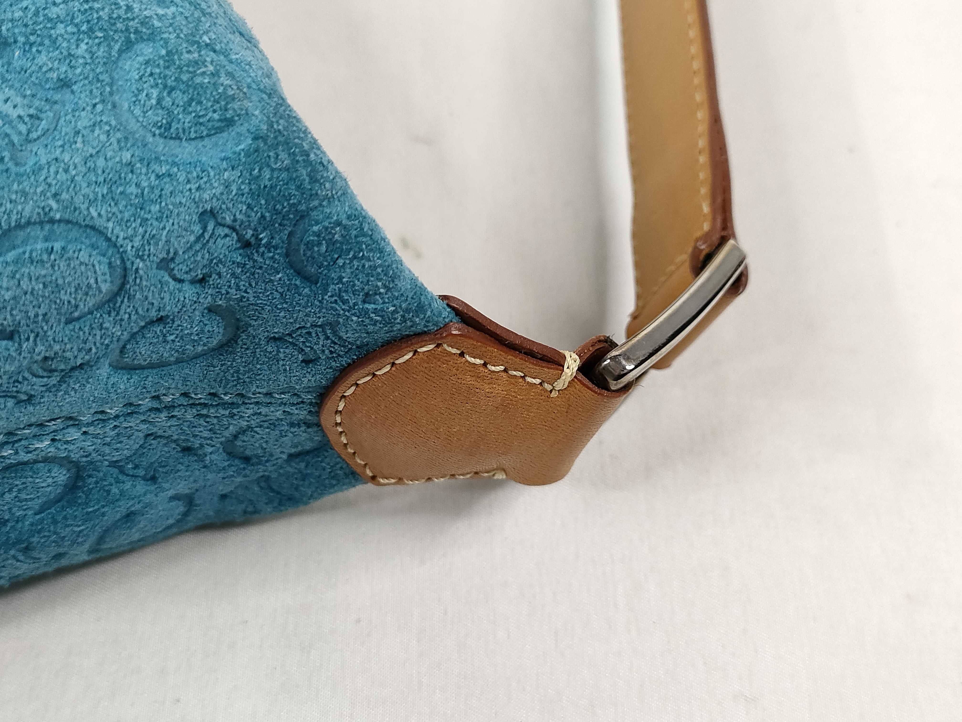 Accessory Pouch, Suede, Light Blue Handbag — view 5