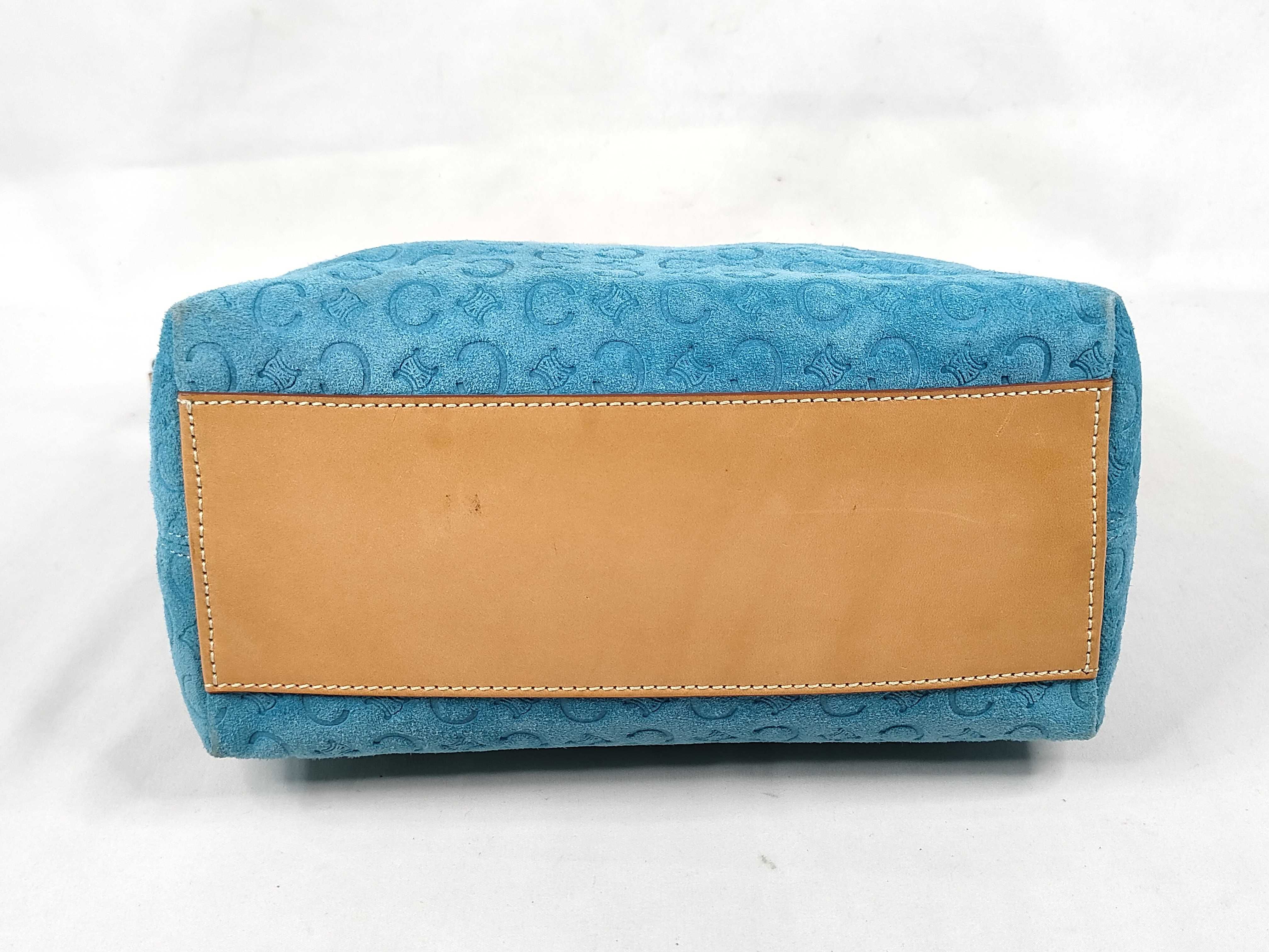 Accessory Pouch, Suede, Light Blue Handbag — view 7