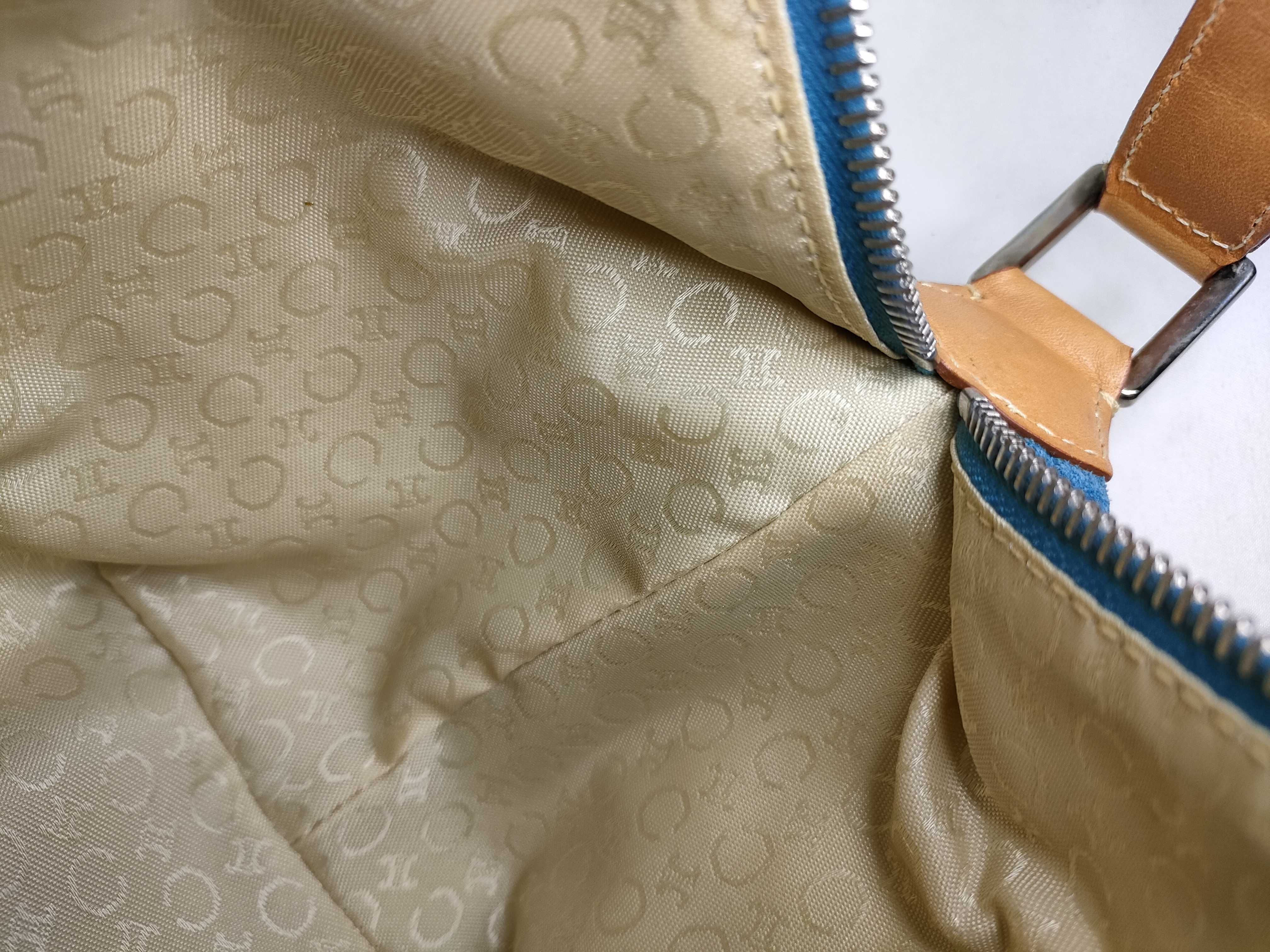 Accessory Pouch, Suede, Light Blue Handbag — view 9