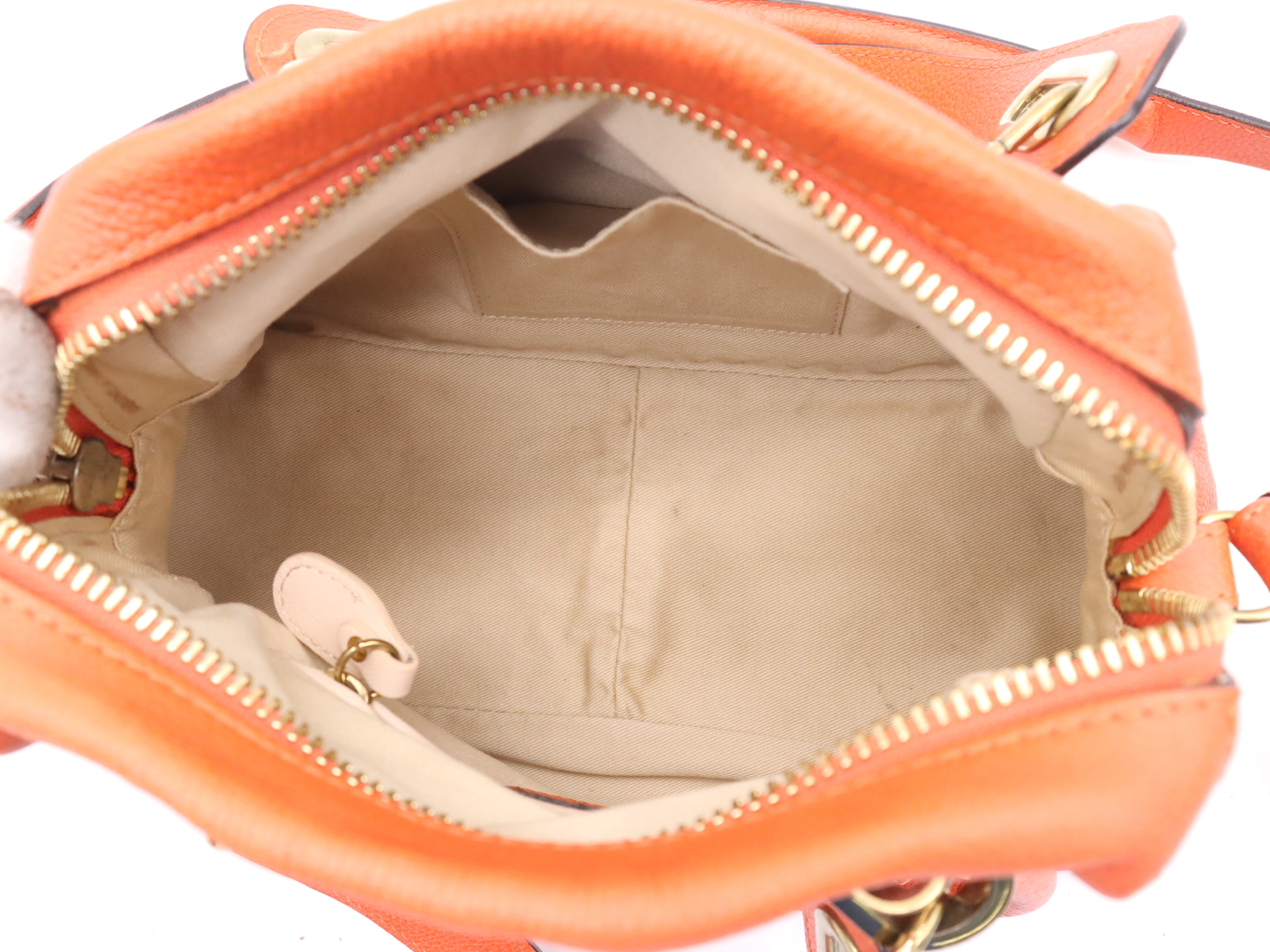 Paraty Orange Shoulder Bag with Gold Hardware and Dust Bag — view 10