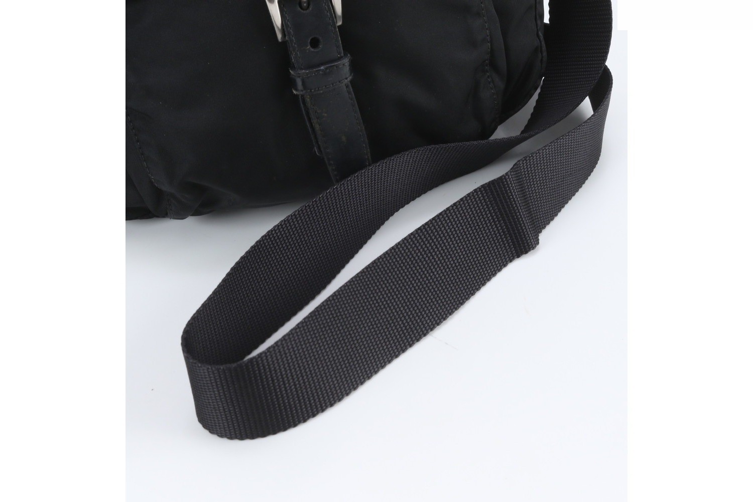 Tessuto Nylon Shoulder Bag with Triangle Logo and White Tag — view 2