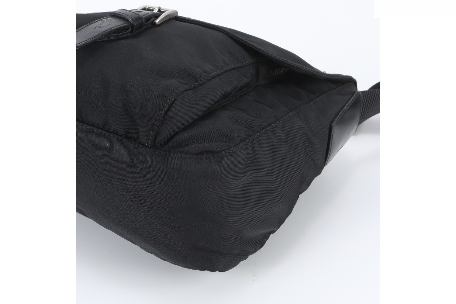 Tessuto Nylon Shoulder Bag with Triangle Logo and White Tag — view 4