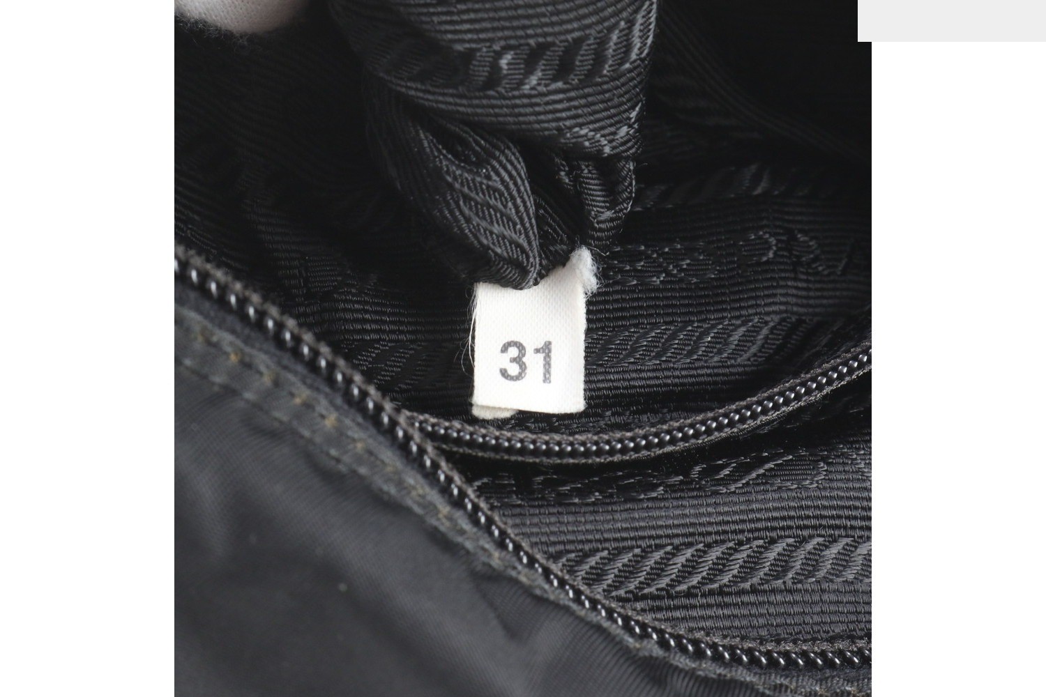 Tessuto Nylon Shoulder Bag with Triangle Logo and White Tag — view 9