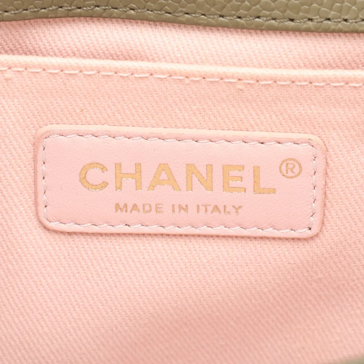 Boy Chanel 25 Caviar Skin Chain Shoulder Bag, Green with Gold Hardware, 23471595, Serial Number , A67086 — view 9
