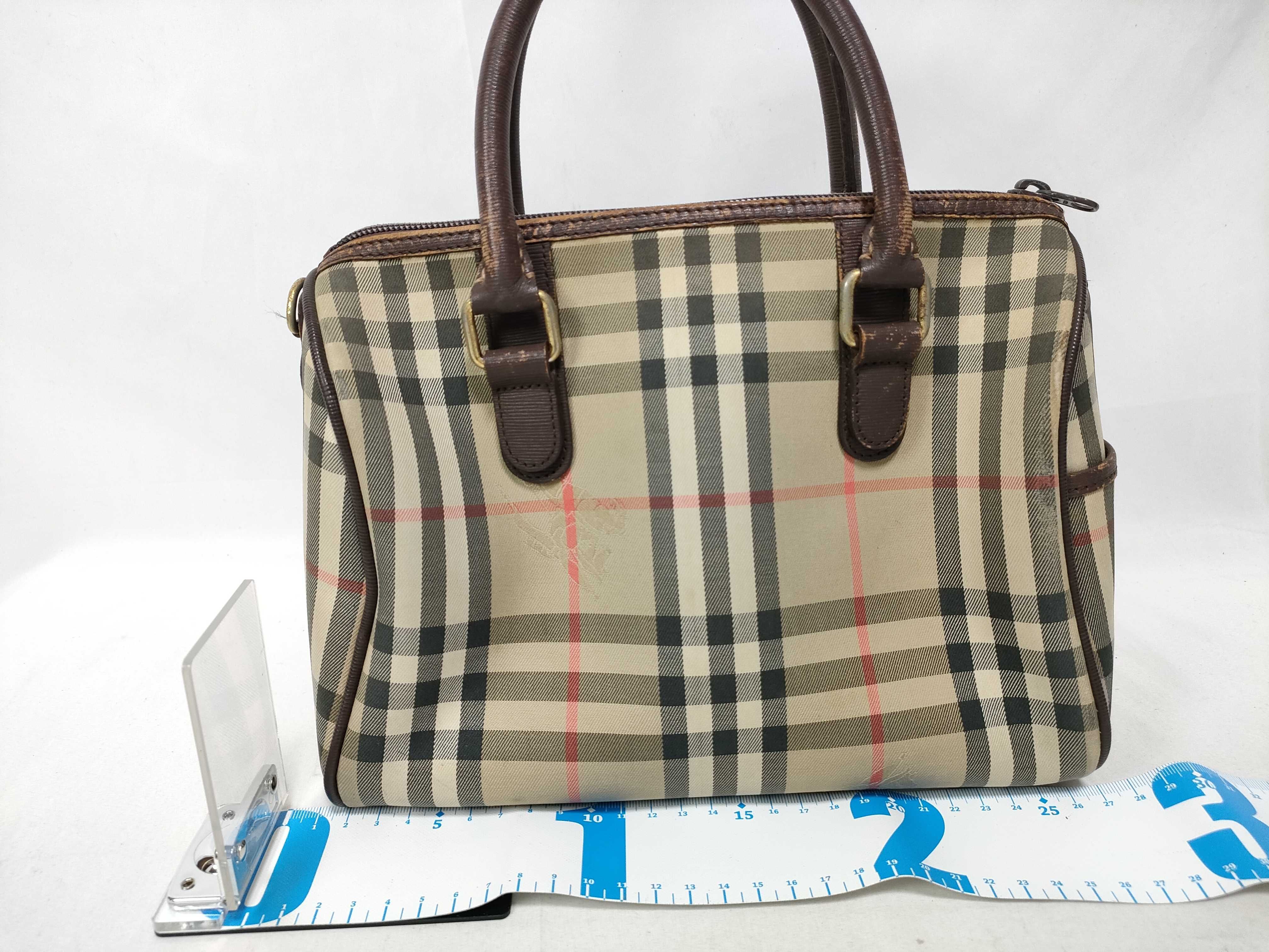 Nova Check Leather Boston Bag — view 2