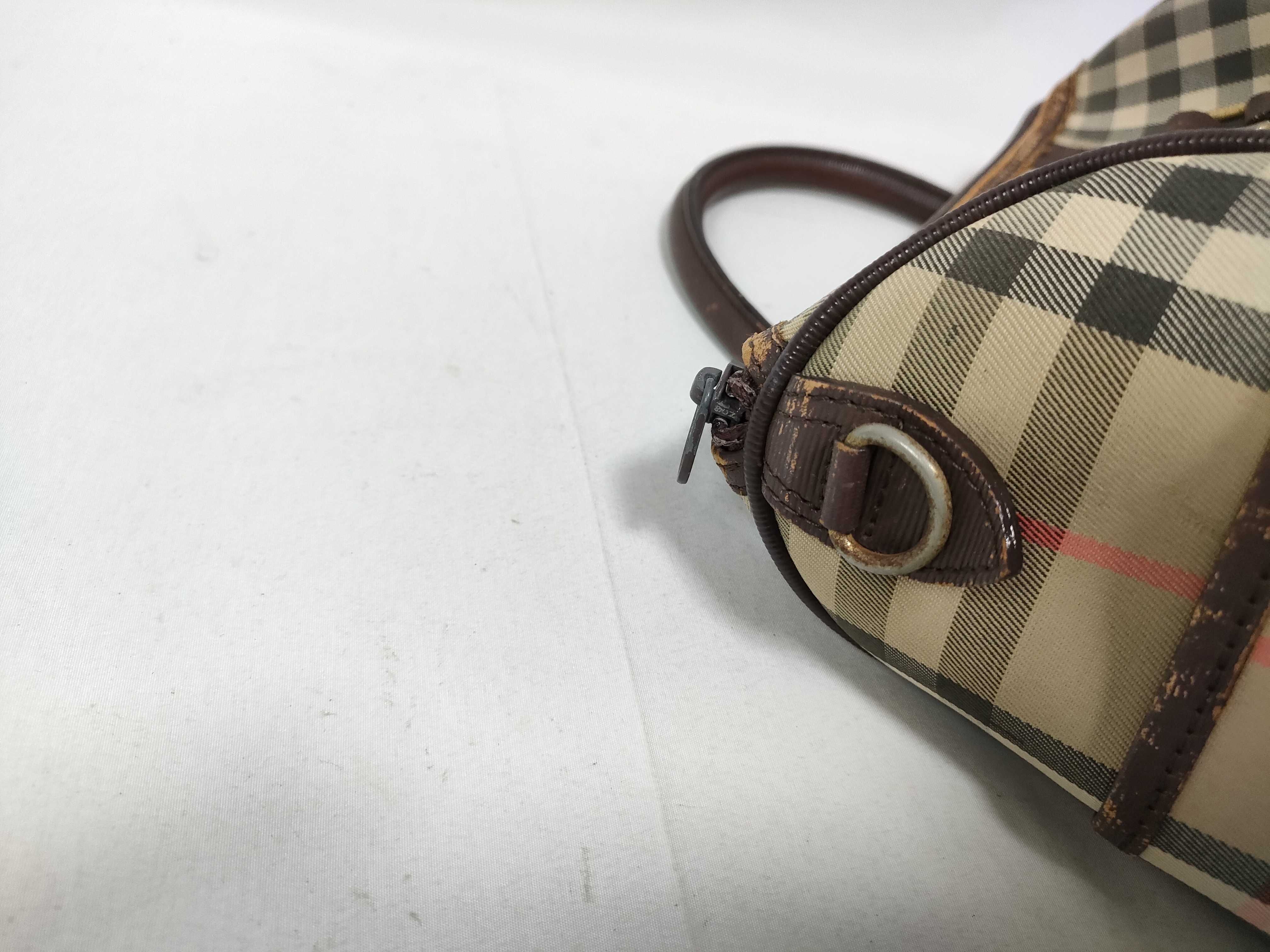 Nova Check Leather Boston Bag — view 7