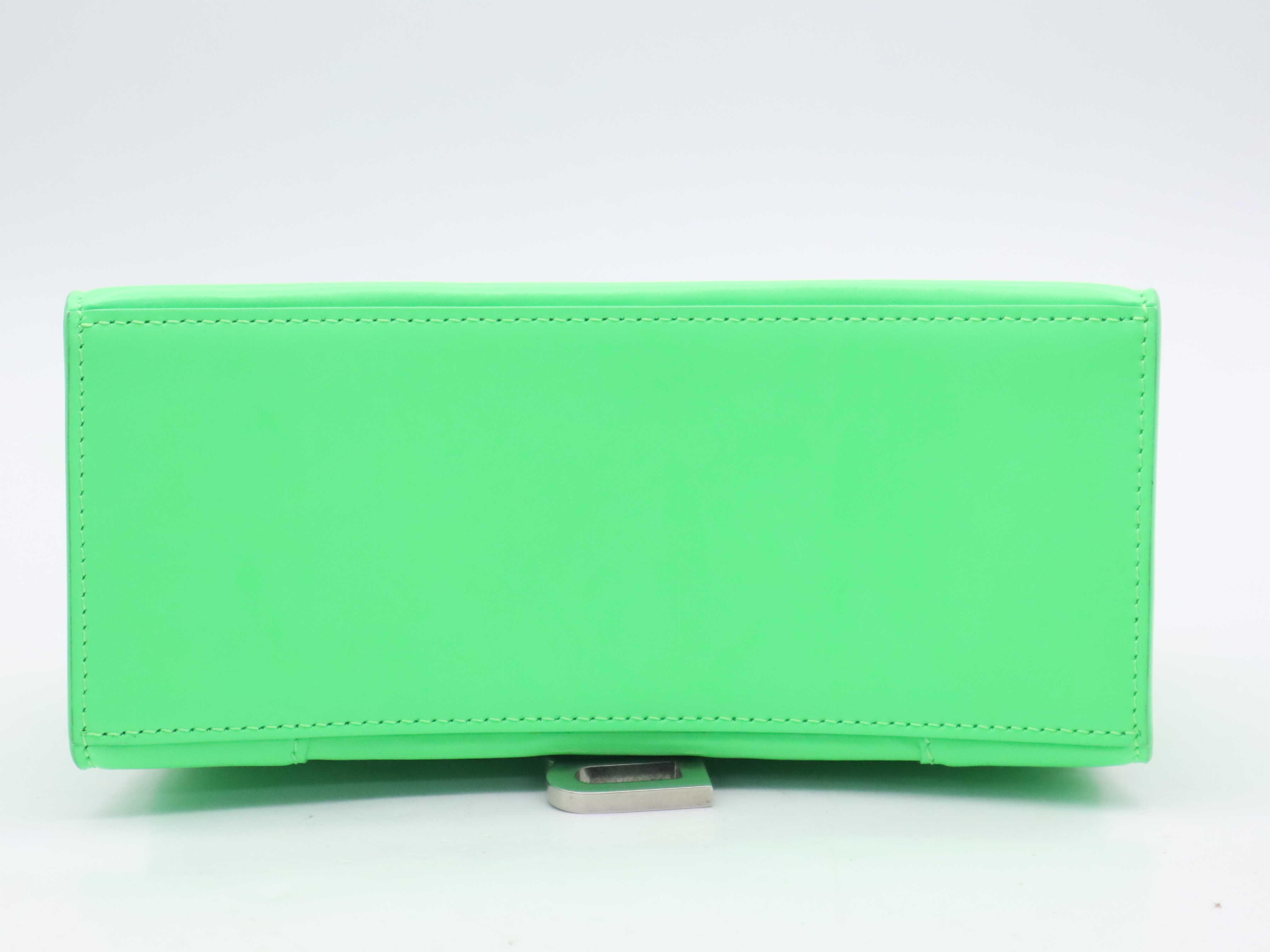 593546 PVC Hourglass 2-Way Handbag, Green, Silver Hardware, Shoulder Strap & Dust Bag Included. — view 4